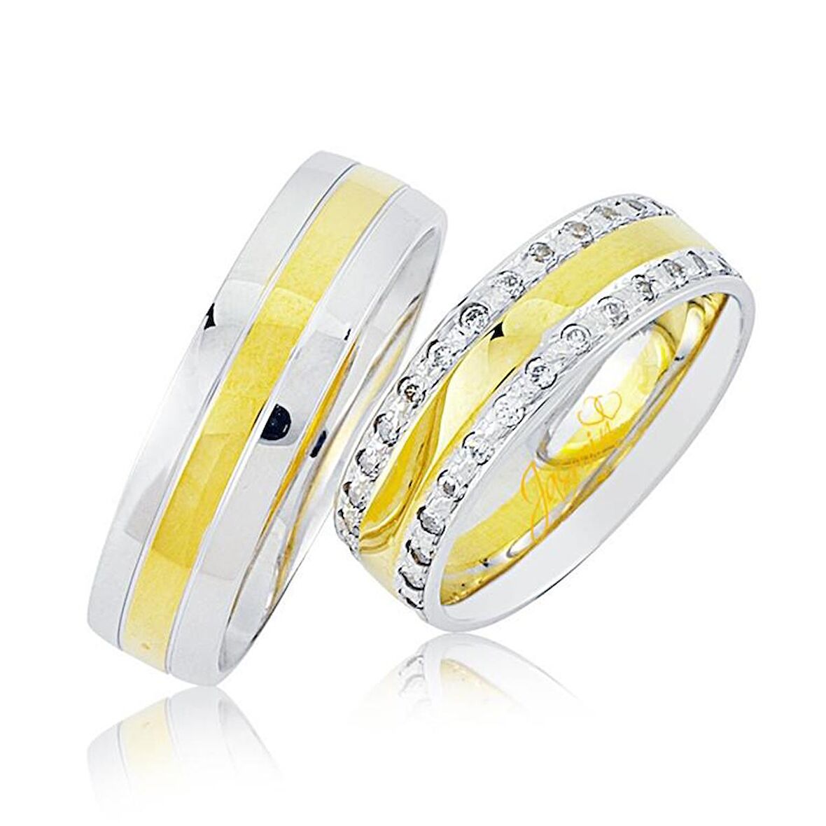 İki Renk Altın Alyans 0303