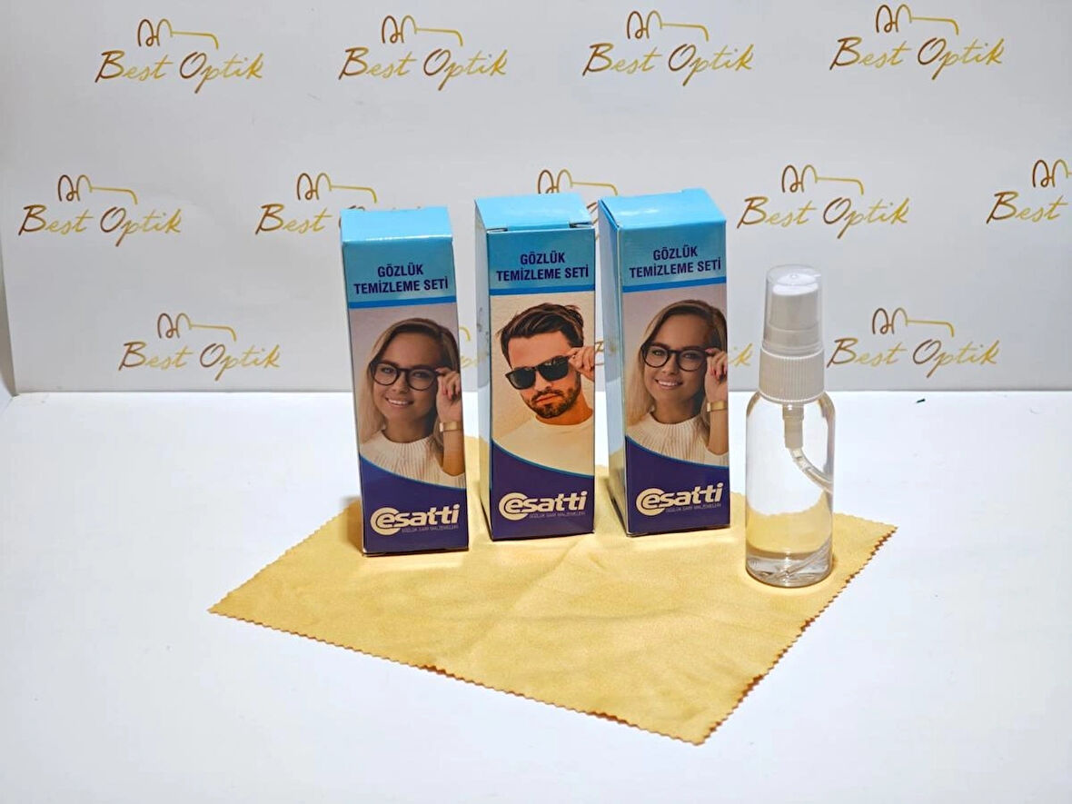 Esatti 3 Lü Set Bez ve Sprey ESATTİ GÖZLÜK TEMİZLEME BEZİ VE SPREY