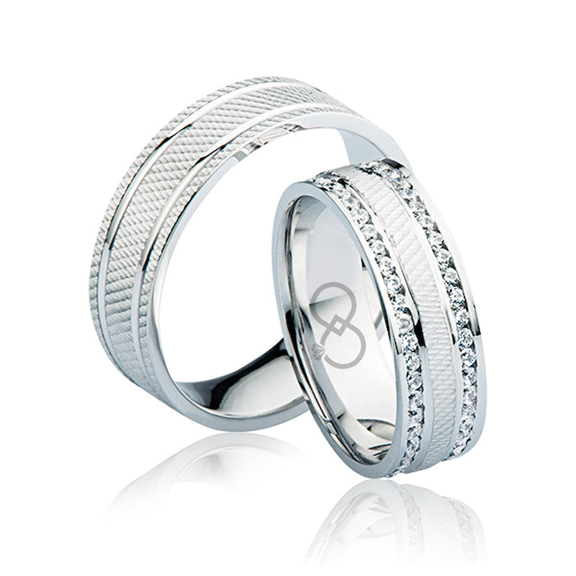 Çift Sıra Taşlı Altın Alyans 0304