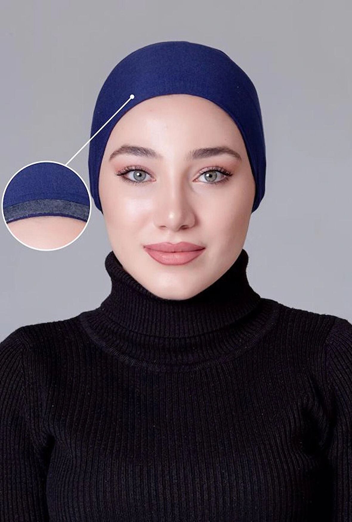 Lacivert Likralı Kaymayan Bone