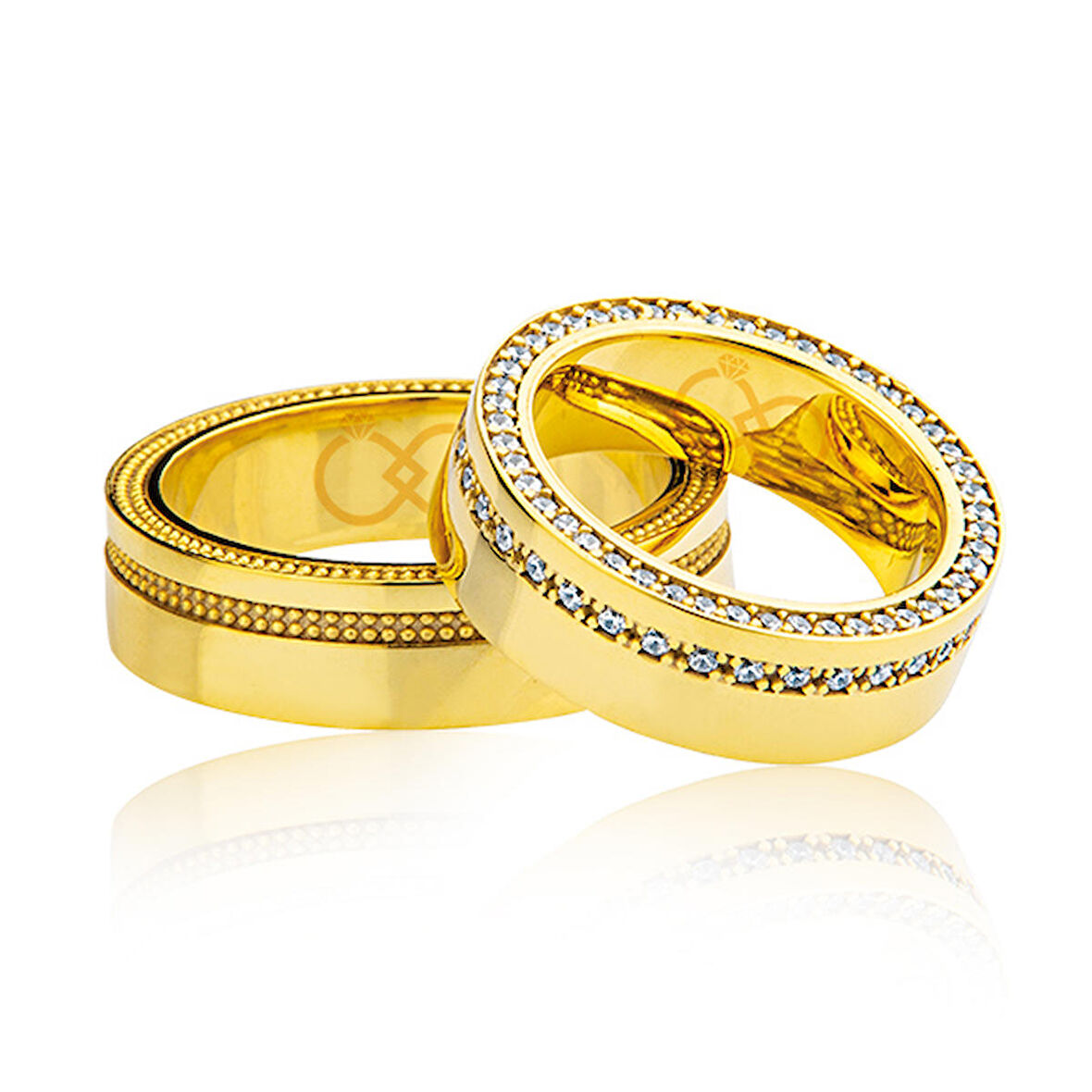 Sarı Taşlı Altın Alyans 0305