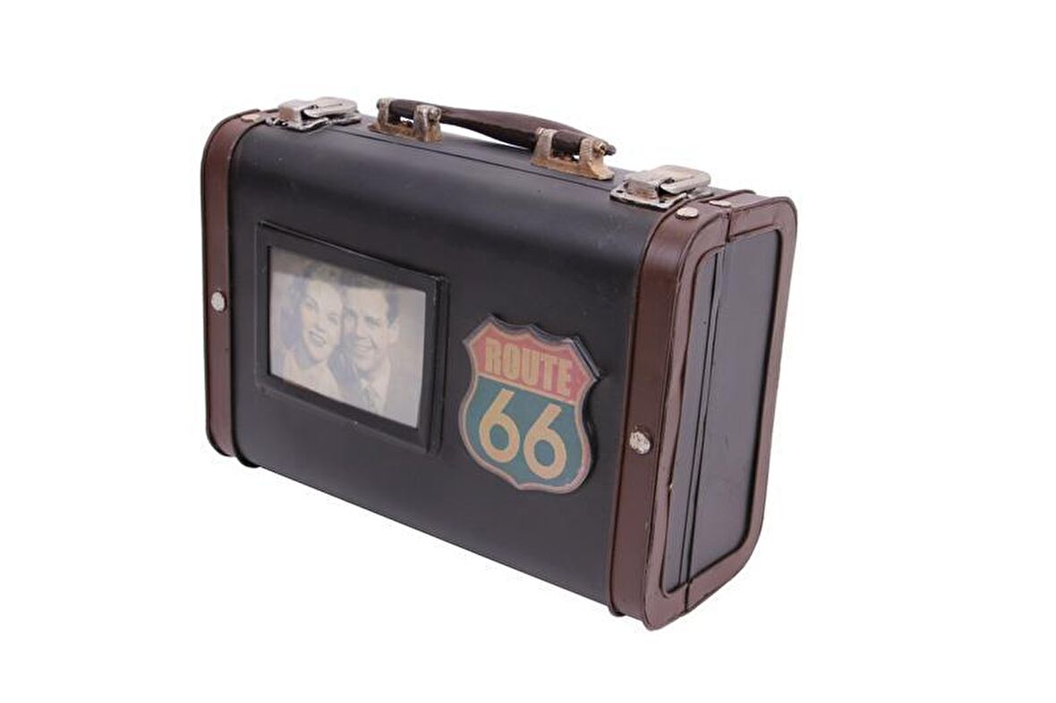 Dekoratif Metal Bavul Çerçeveli Vintage Hediyelik