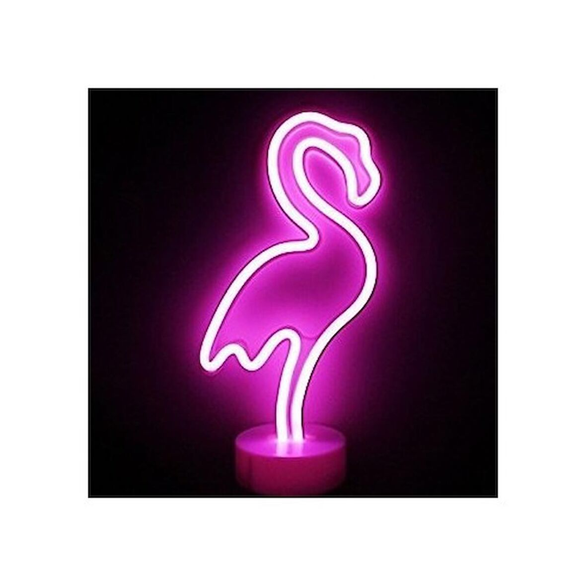 Himarry Neon Işıklı Flamingo Masa Gece Lambası USB+Pil Dekoratif Hediye