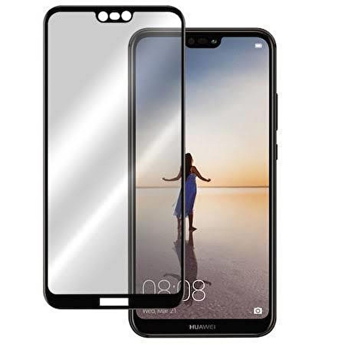 NANO Teknoloji HUAWEİ P20 Lite Beyaz Kırılmaz Cam Ekran Koruyucu