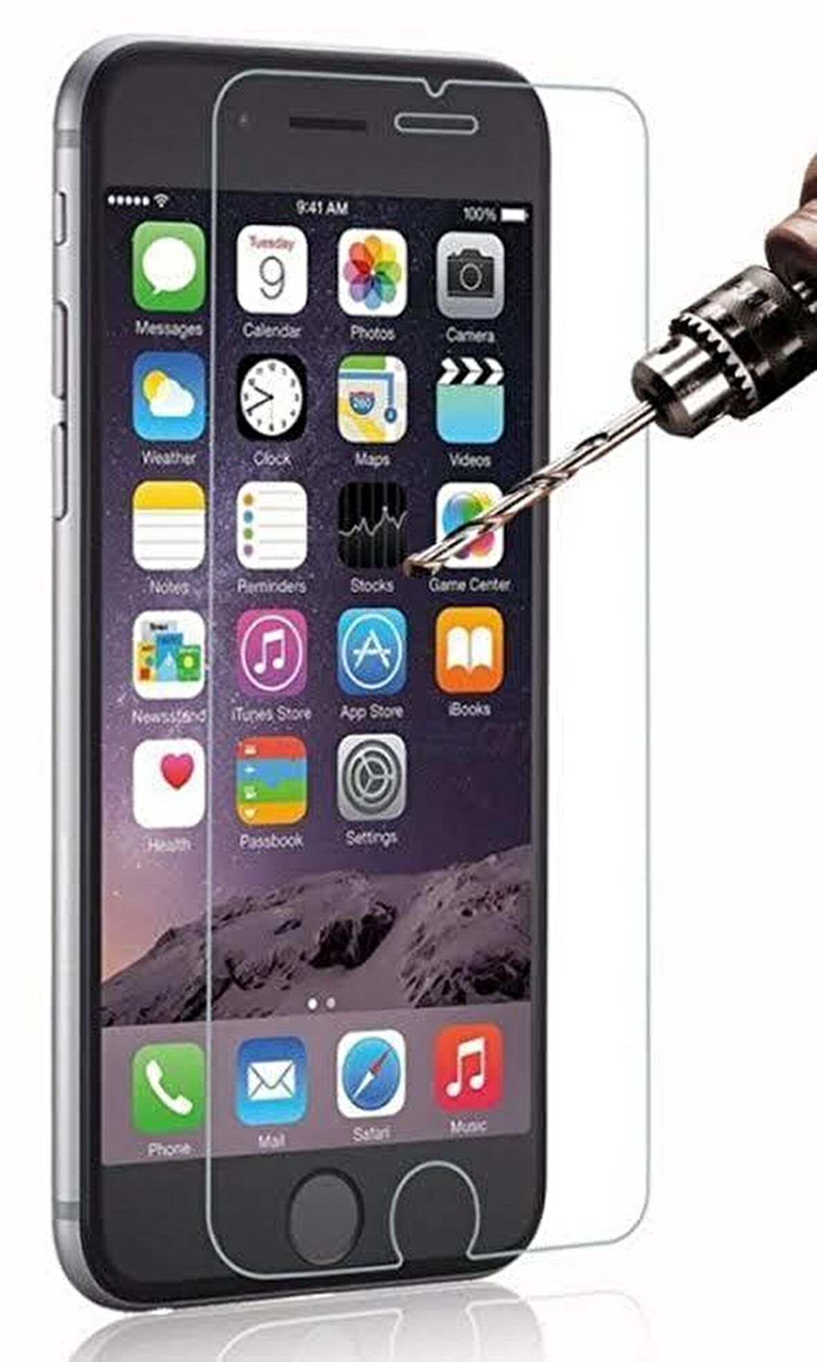 NANO Teknoloji Cam IPHONE 6G Black Kırılmaz Cam Ekran Koruyucu