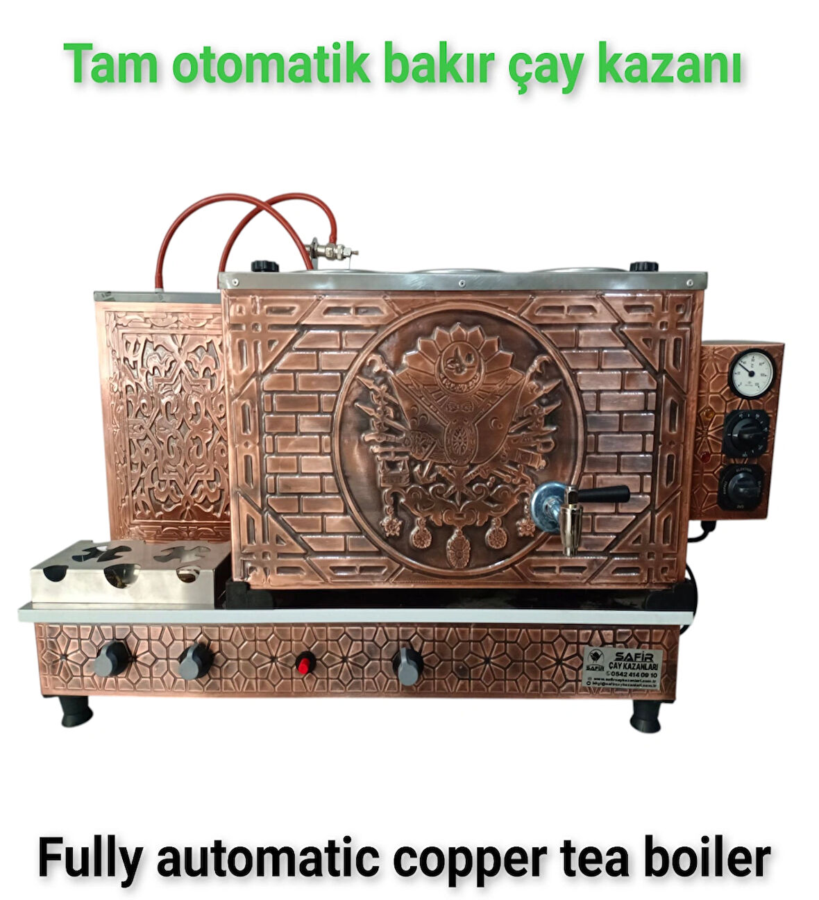 3 demlikli bakır çay kazanı sadece elektrikli bakır çay semaveri Osmanlı Tuğra model Çay Makinesi