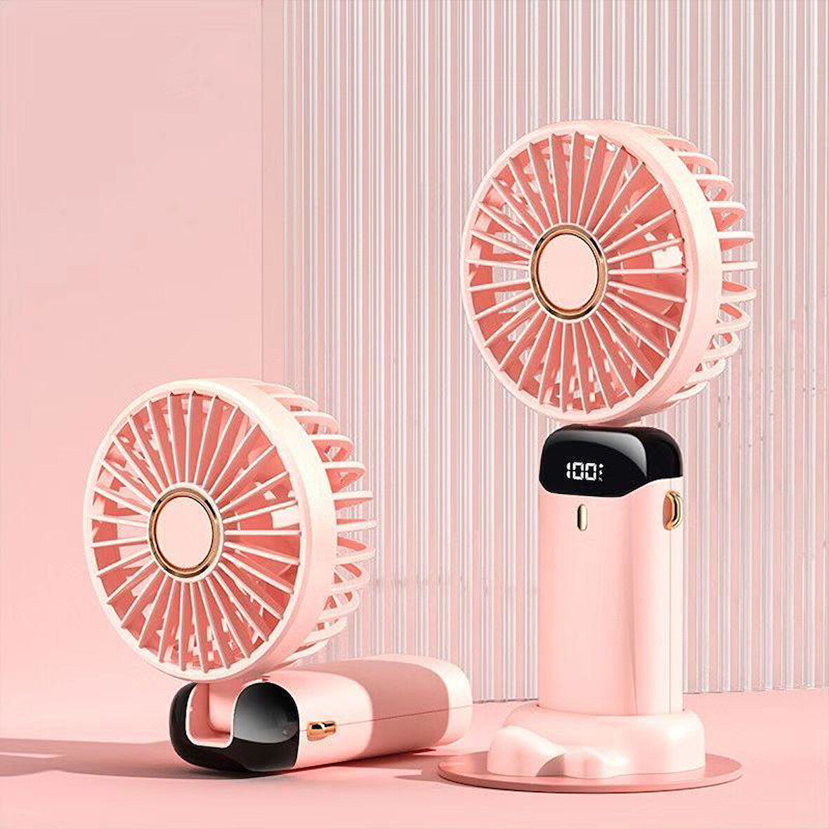 Mini Klima 5 Kademeli Şarjlı Taşınabilir Dijital Led Göstergeli El Fanı Vantilatör