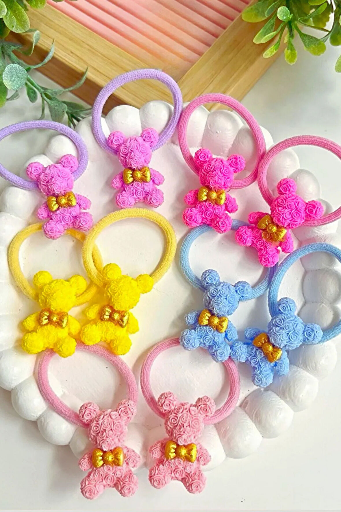 Ayıcıklı Lastik Toka 1 çift (2 Adet Lastik Toka)