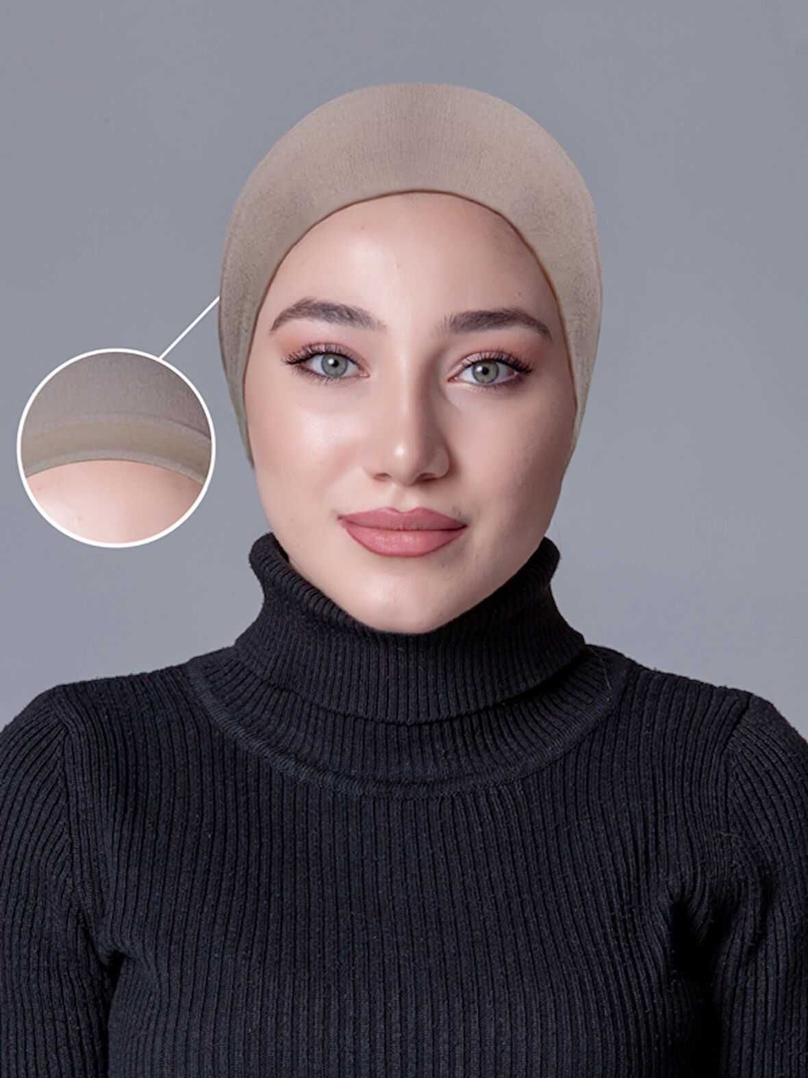 Açık Vizon Likralı Kaymayan ( Kaymaz ) Bone