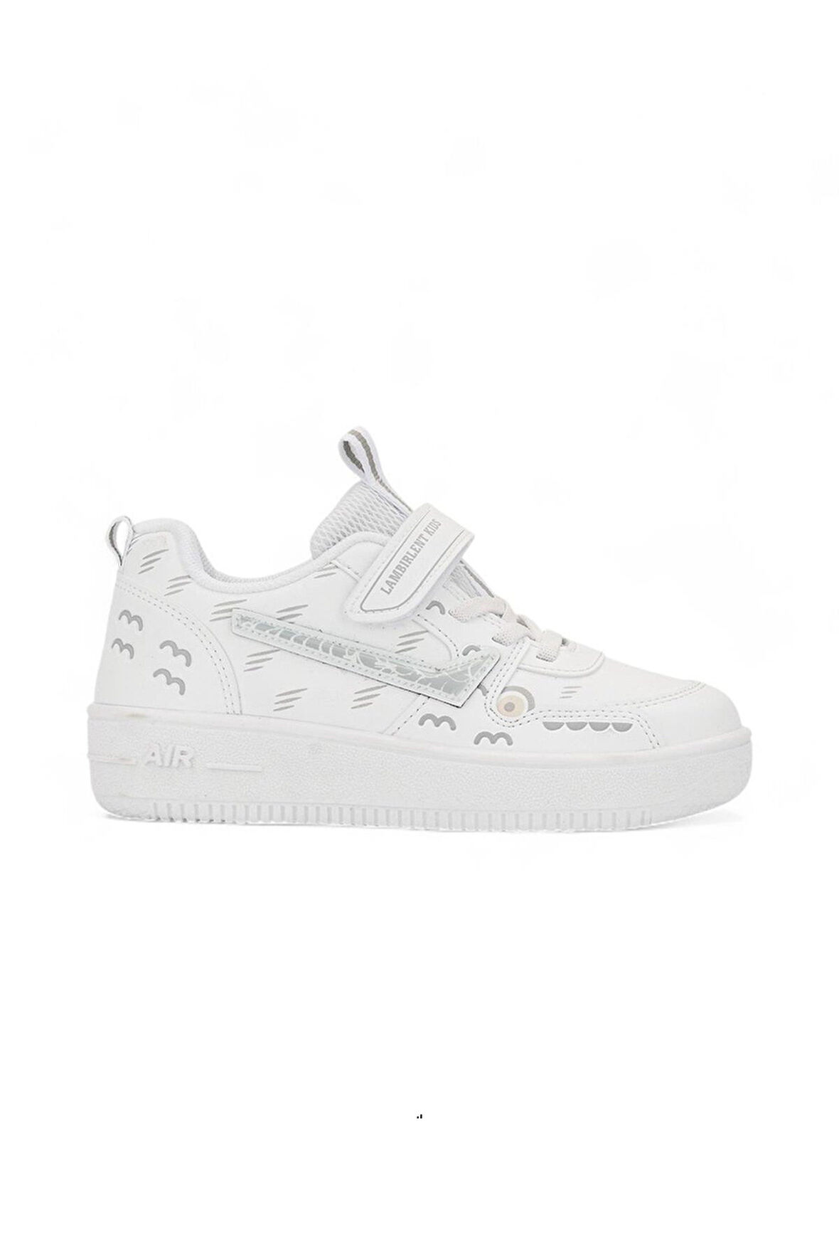Unisex Çocuk Spor Ayakkabı Ortopedik Lastik Bağcık Cırtlı Desenli Kaymaz Taban Yürüyüş Sneaker 033