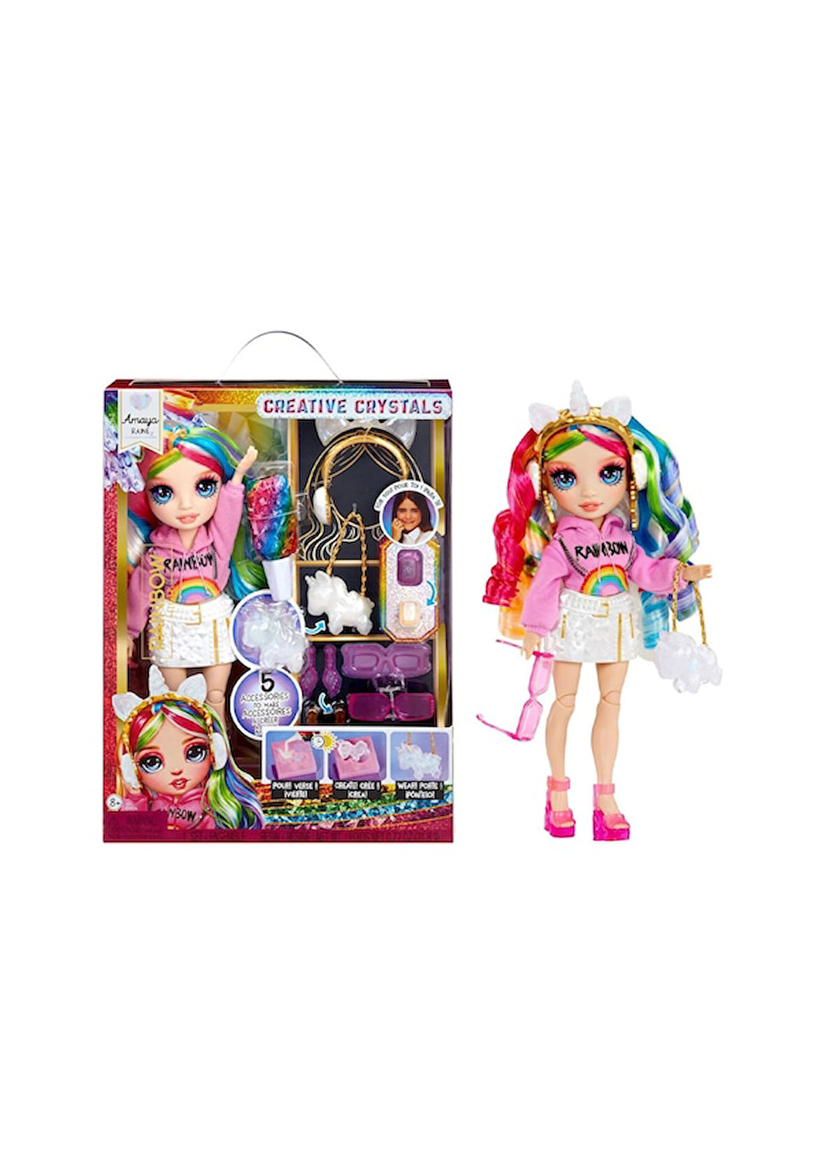 Rainbow High Kristal Serisi Bebek Amaya Raine Lisanslı Ürün