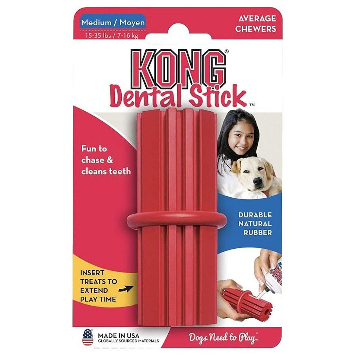 KONG Dental Stick Diş Temizliği Sağlayan Köpek Oyuncağı Medium 10 Cm