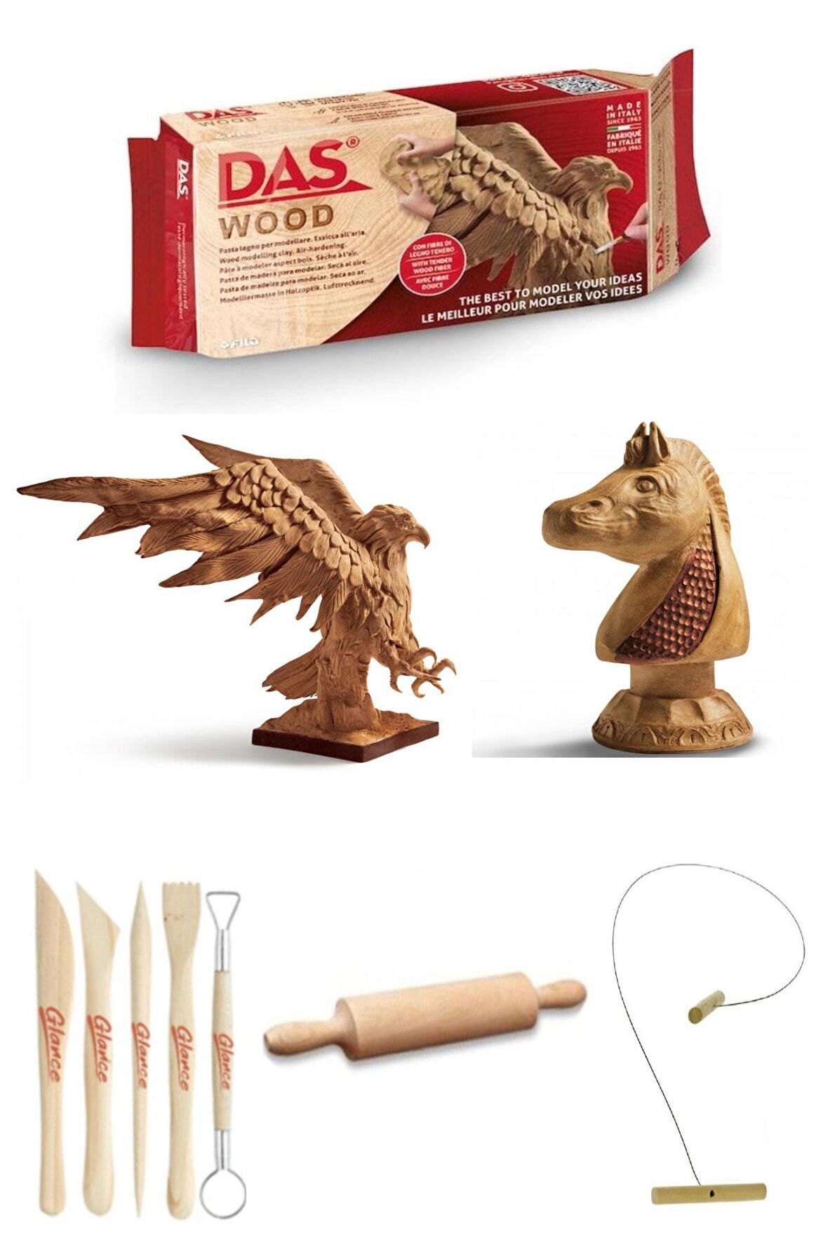 DAS Wood 350 Gr Modelling clay Ahşap Modelleme Ebeşuar kil Seti