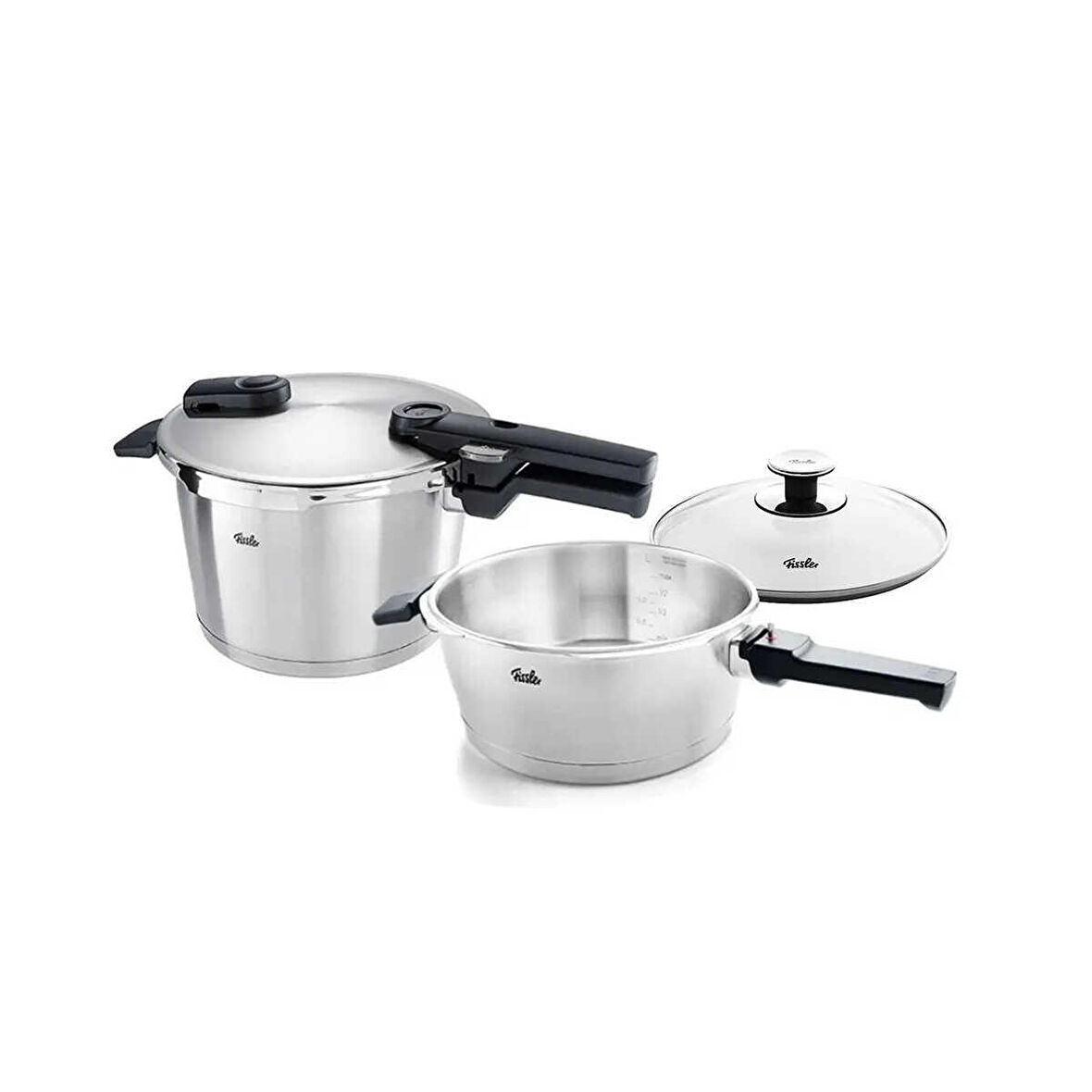 Fissler Vitaquick Premium 6 lt + 3.5 lt Düdüklü Tencere + Cam Kapak