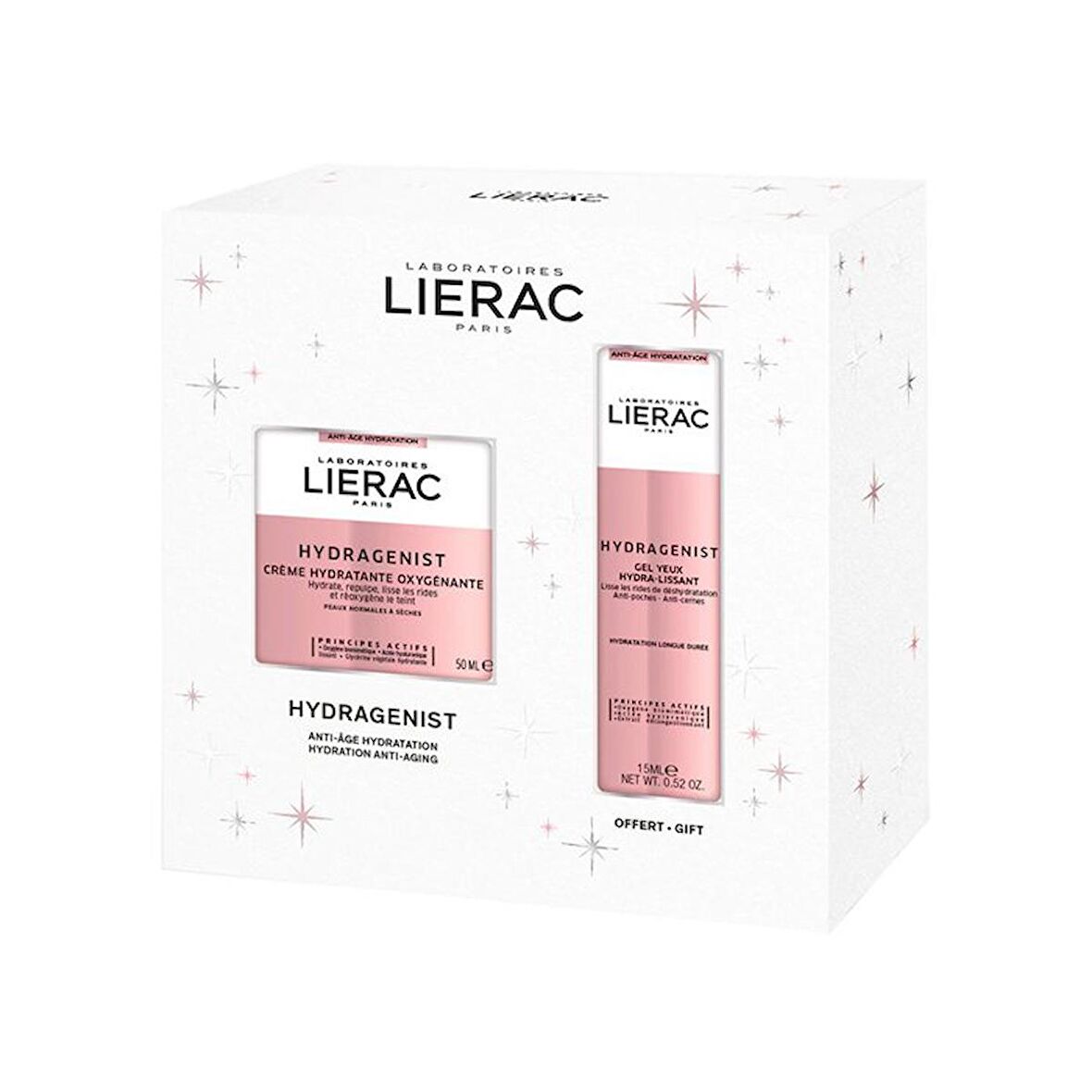 Lierac HYDRAGENIST Jel Oksijenleyici Krem 50ML+ Nemlendirici Pürüzsüzleştirici Göz Jeli 15ML