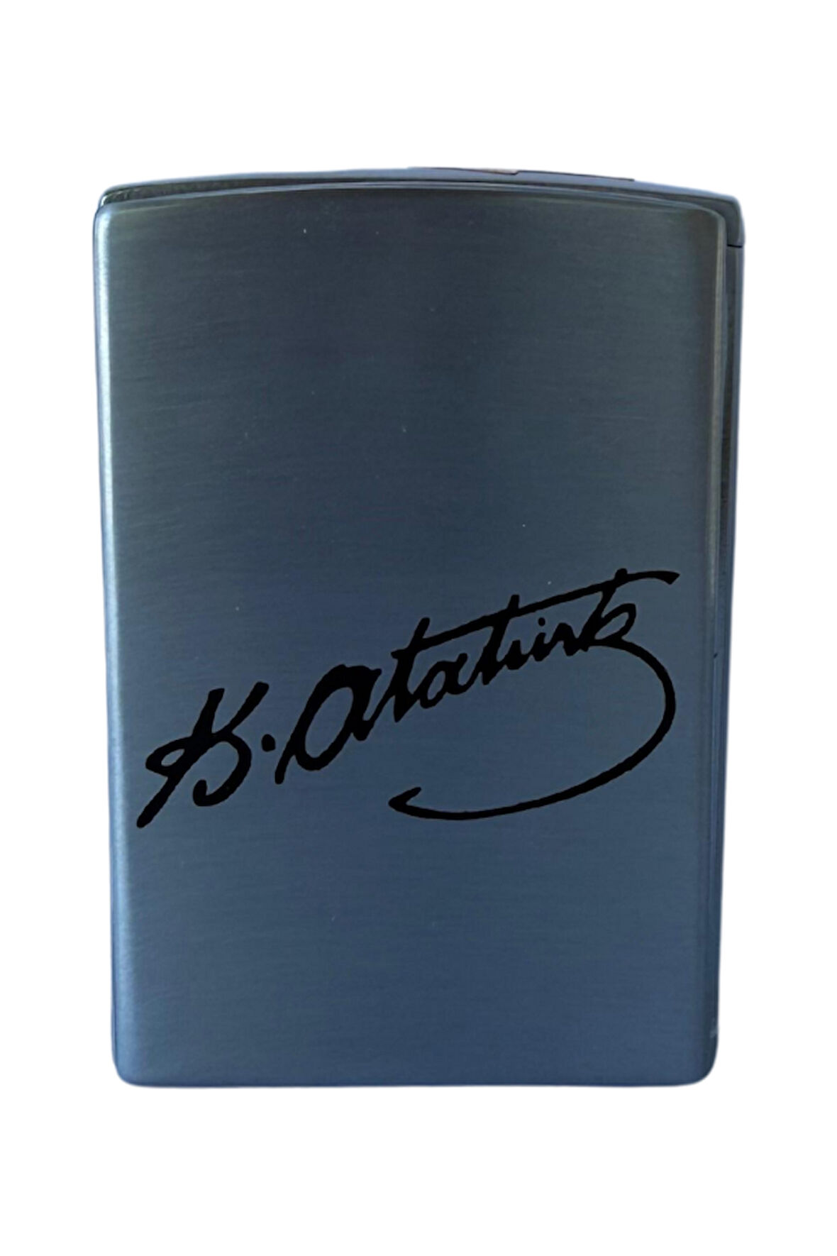 PremiumQuality Tek Torch Pürmüz Gümüş Atatürk İmzalı Metal Puro Çakmağı