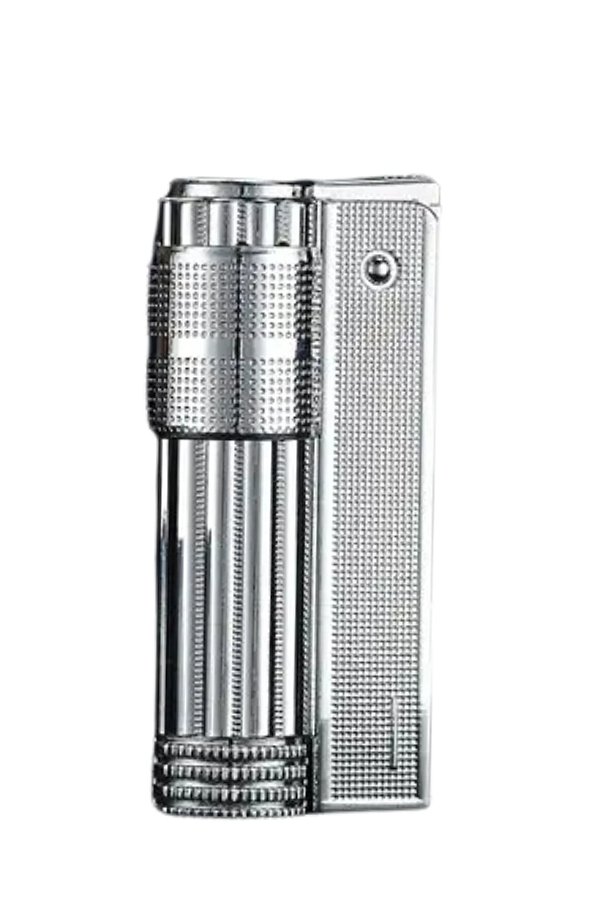 PremiumQuality Tek Alevli Gümüş Metal Muhtar Çakmağı