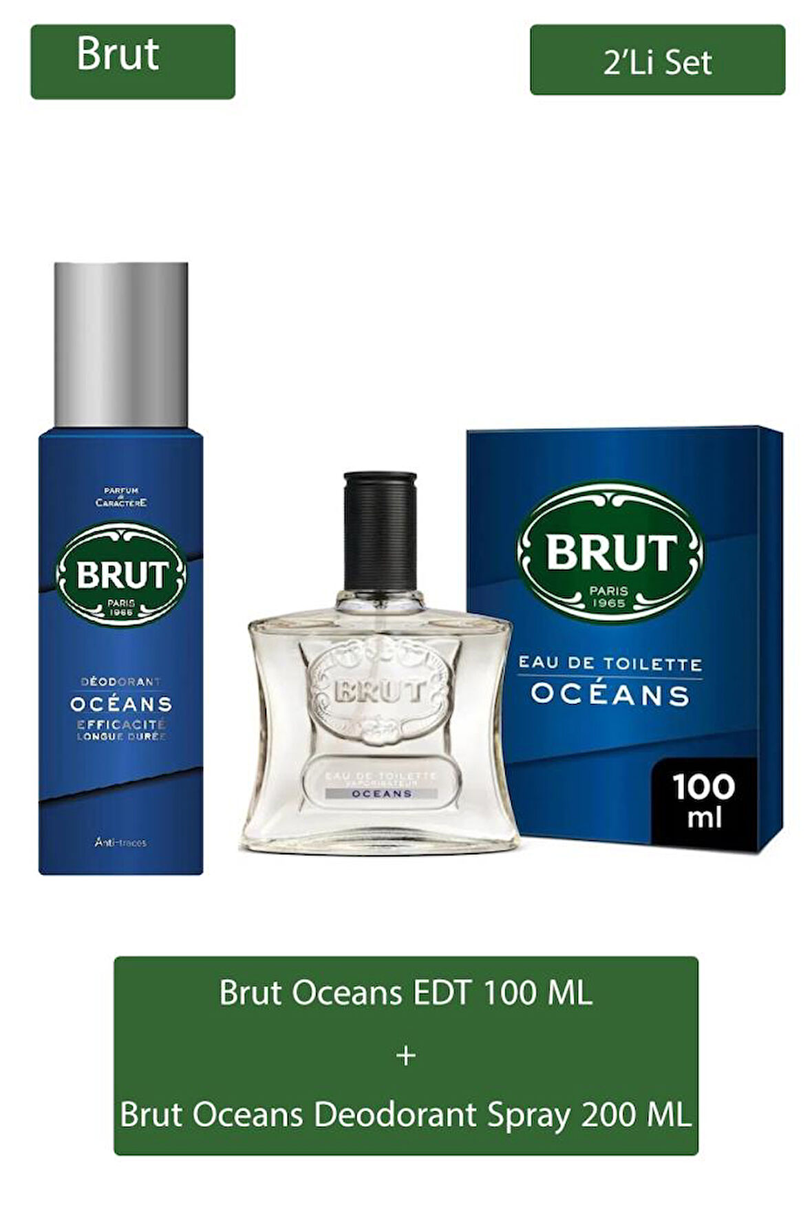 Brut Oceans EDT 100 ml Erkek Parfüm Seti 