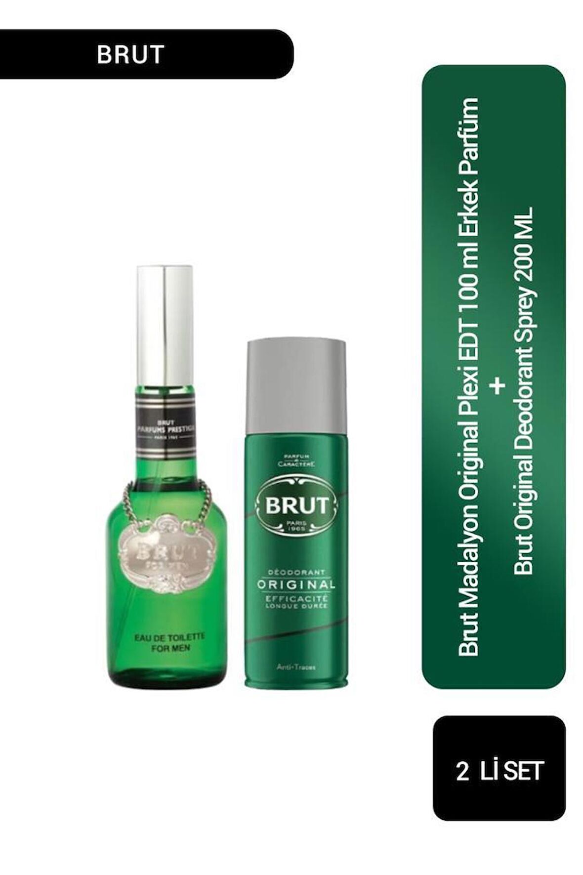 Brut Madalyon Original Plexi EDT 100 ml Erkek Parfüm Seti