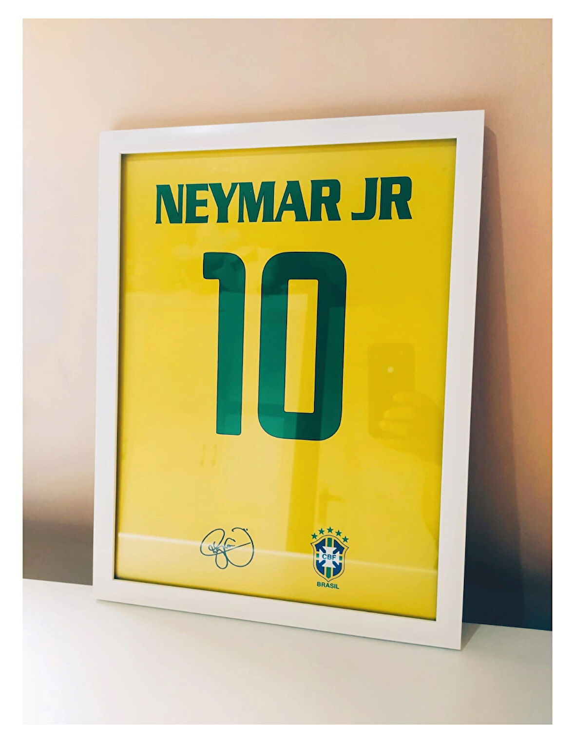 30x42 cm Neymar JR Forma Tasarımlı (A3)Çerçeveli Poster Tablo 1 mm Şeffaf PVC Önyüzey Korumalı