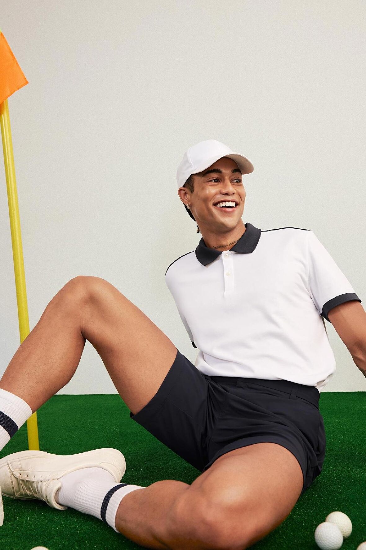 DeFactoFit Slim Fit Dar Kesim Sporcu Kısa Kollu Pike Polo Tişört D9780AX25SPWT34