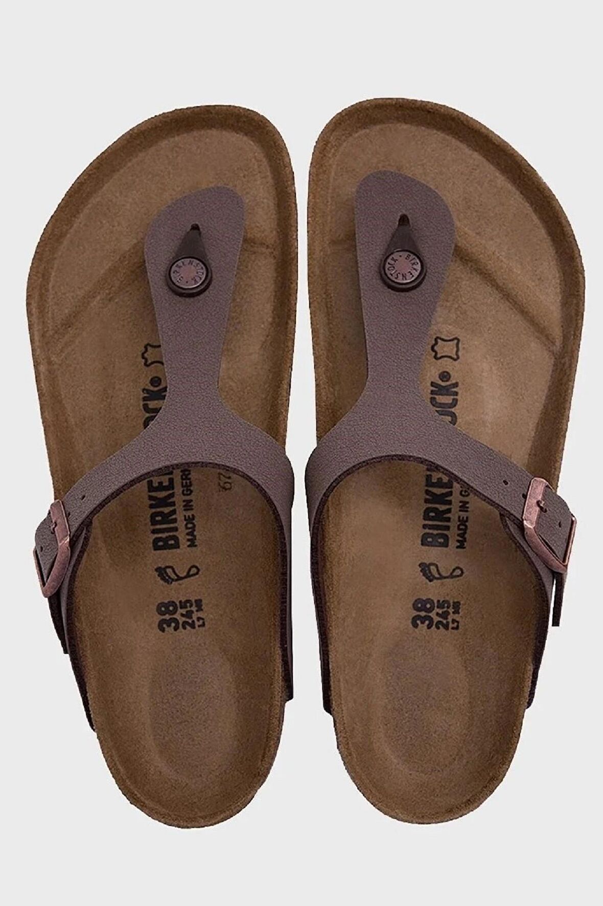 Birkenstock Gizeh Regularf Fit Rahat Kalıp Kahve Unisex Mantar Deri Terlik