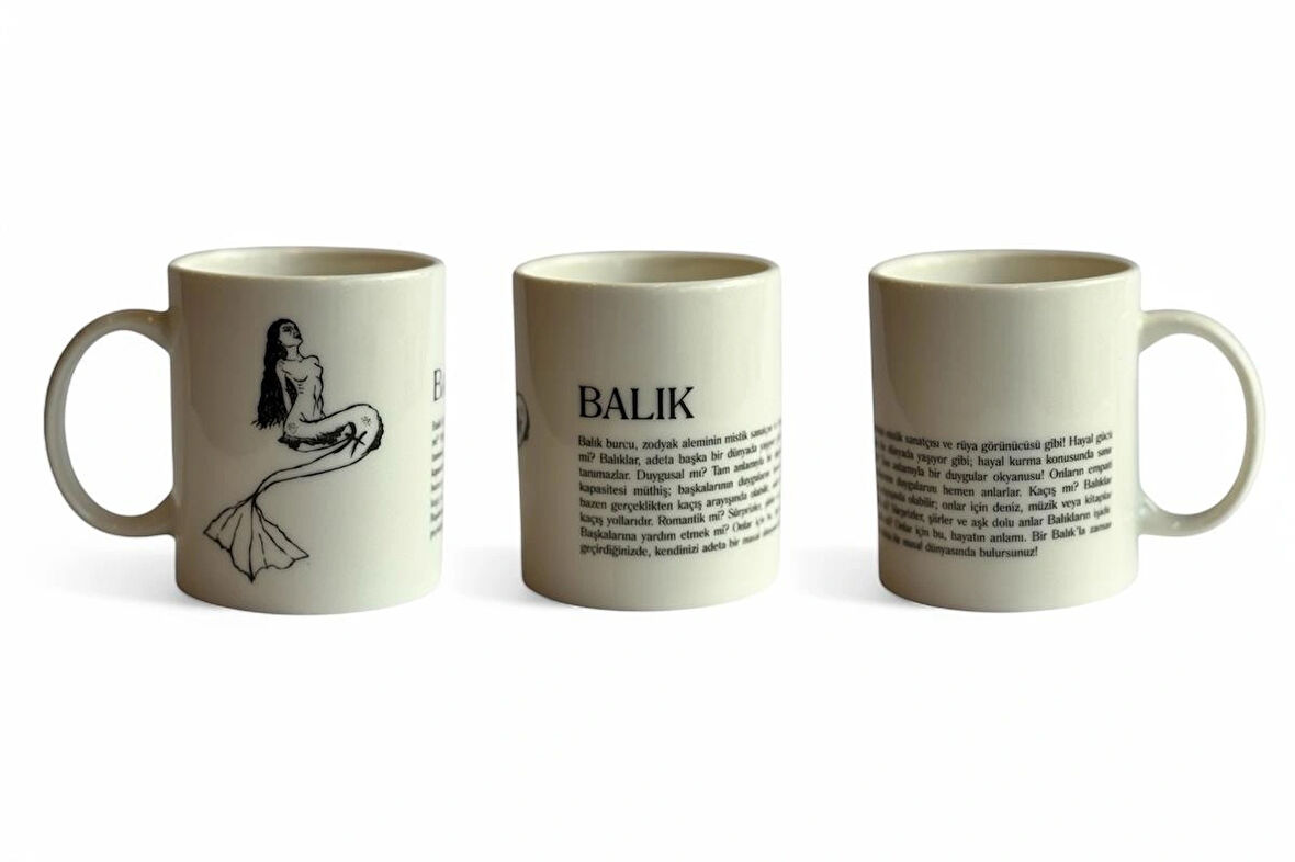 Balık Burcu Porselen Kupa