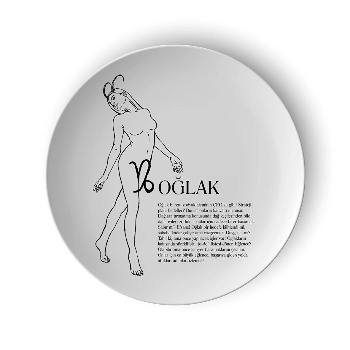 Oğlak Burcu Porselem Tabak