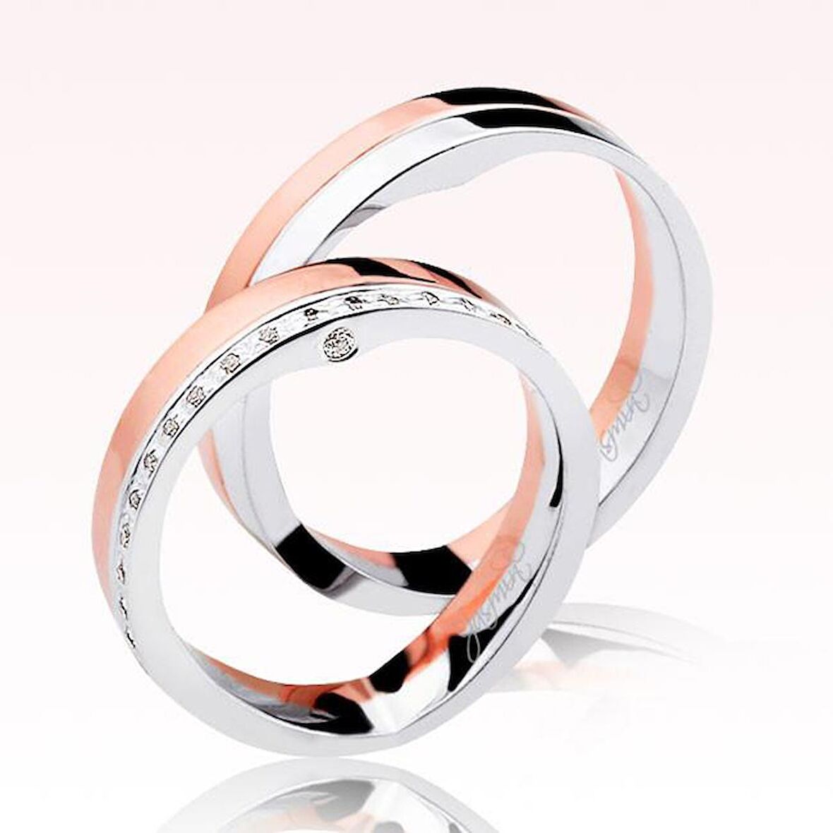 Rose Beyaz Altın Alyans 0403