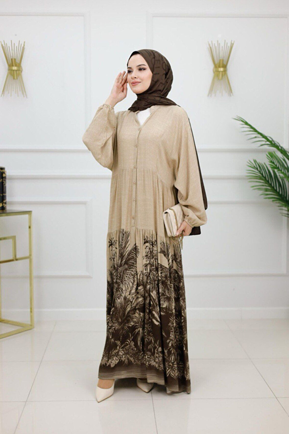 Kadın Tesettür Elbise, Düğmeli Elbise