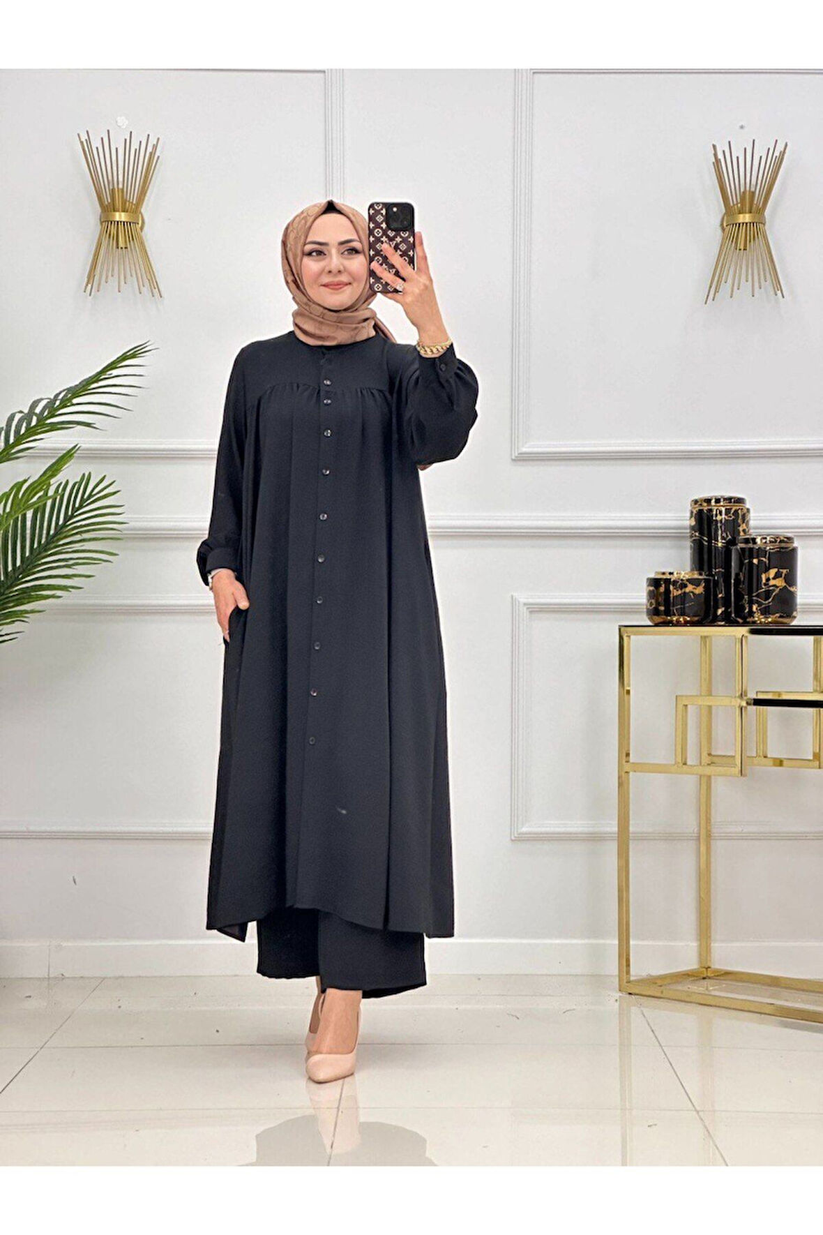 Kadın Tesettür Takım 2'li Uzun Tunik & Pantolon Takımı