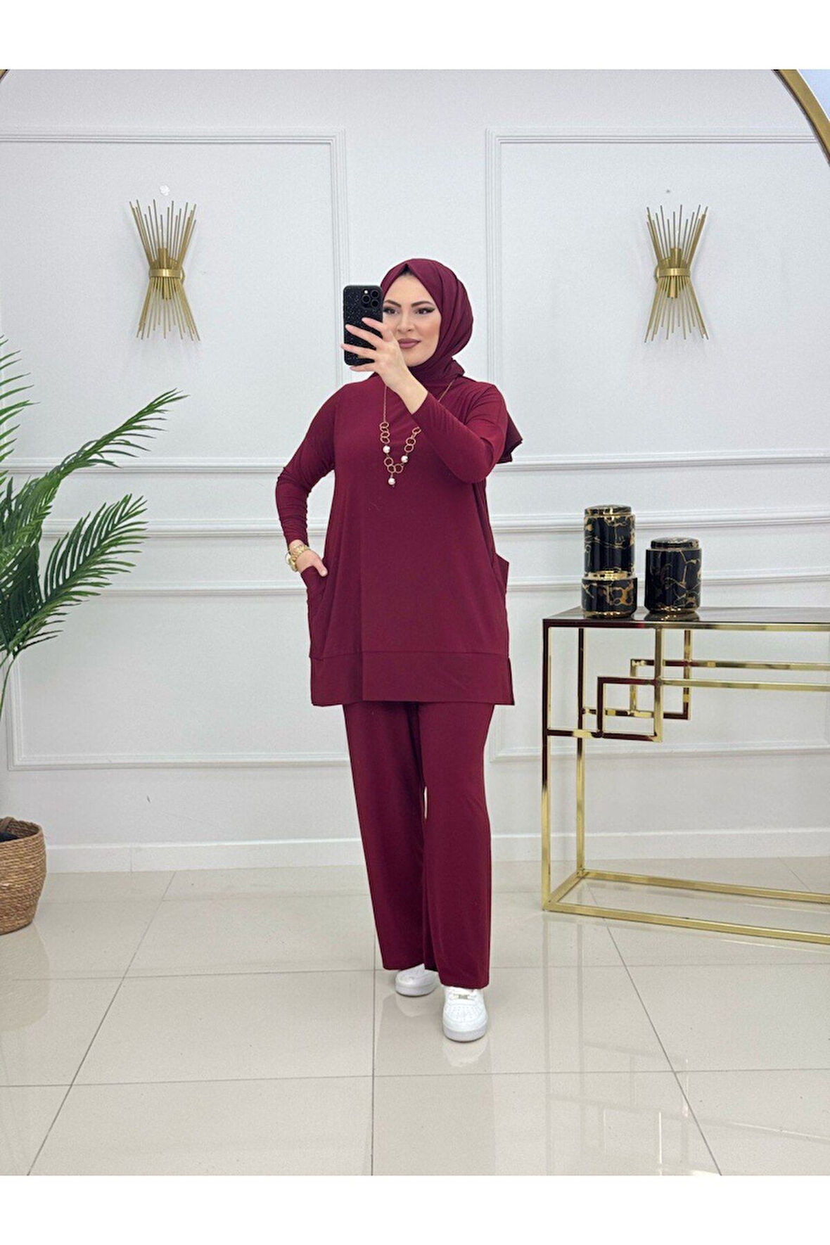 Kadın Tesettür Takım 2'Li Tunik Pantolon Takımı