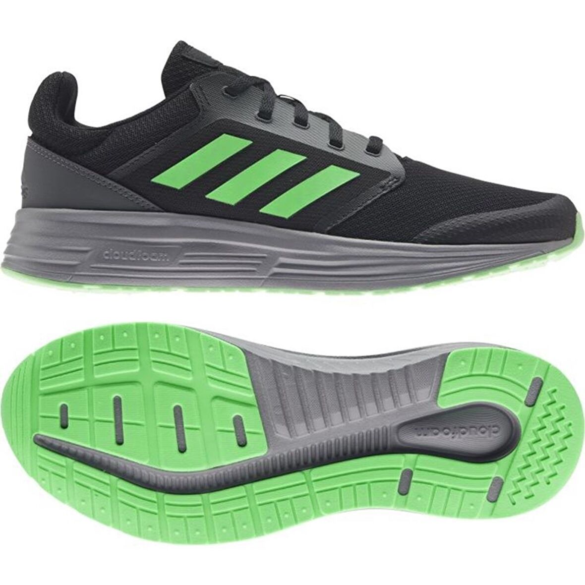 Adidas Galaxy 5 Walk Run Shoes Black Erkek Yürüyüş Koşu Ayakkabısı Siyah Yeşil