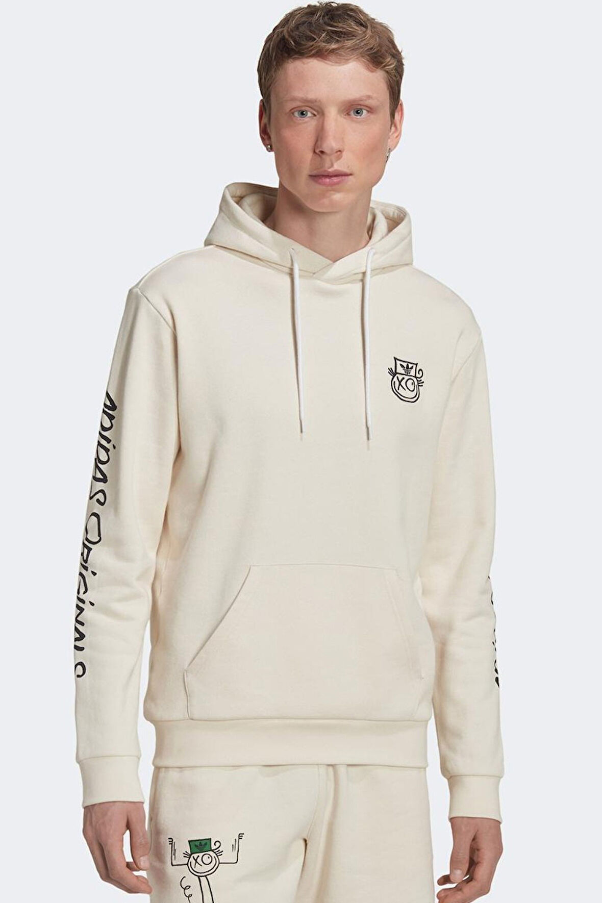 Adidas x André Saraiva Hoodie Erkek Kapüşonlu Sweatshirt Krem