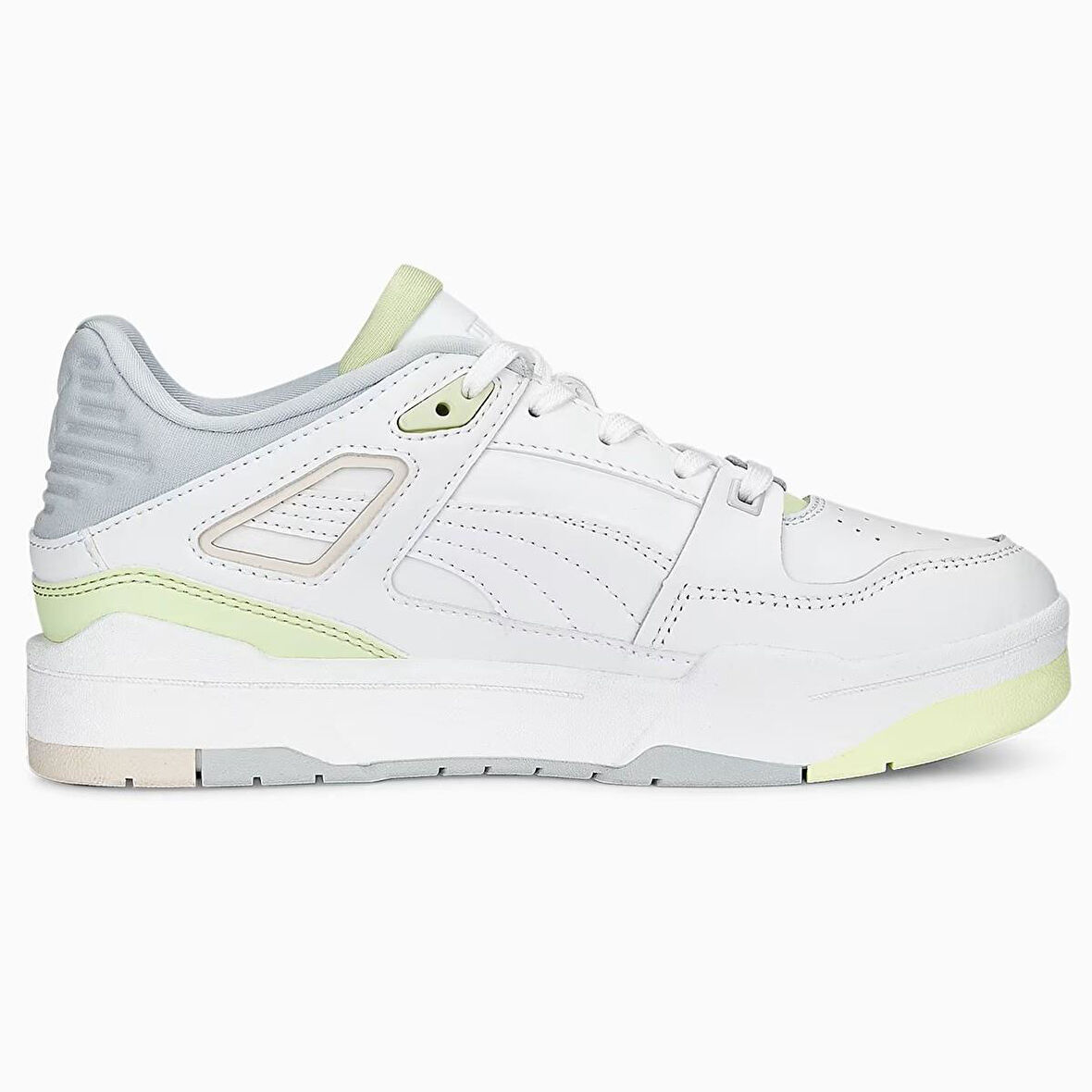 Puma Slipstream Women White Green Leather Sneaker Beyaz Yeşil Kadın Hakiki Deri Günlük Spor Ayakkabı