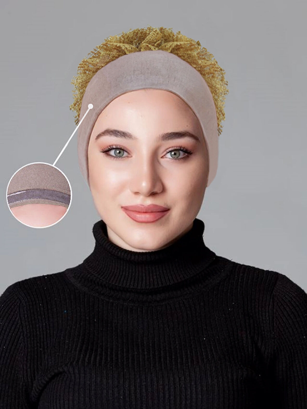 Vizon Likralı Fırfırlı Kaymayan (kaymaz) Bone