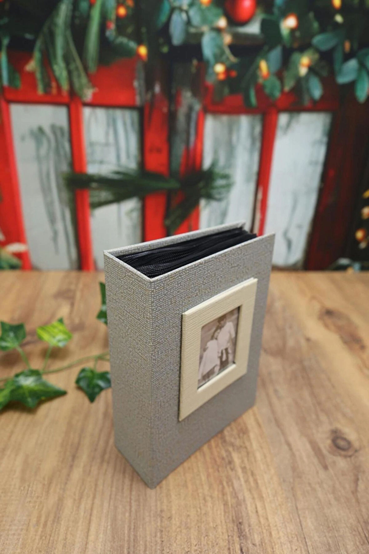 NRCN 10x15 cm 100'lük Koton Desenli Lüks Fotoğraf Albümü (Vizon)