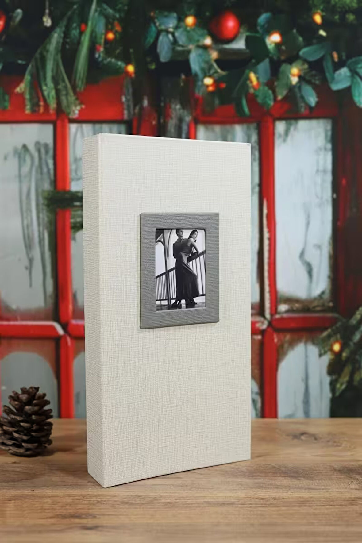 NRCN 10x15 cm 300'lük Koton Desenli Lüks Fotoğraf Albümü (Krem)