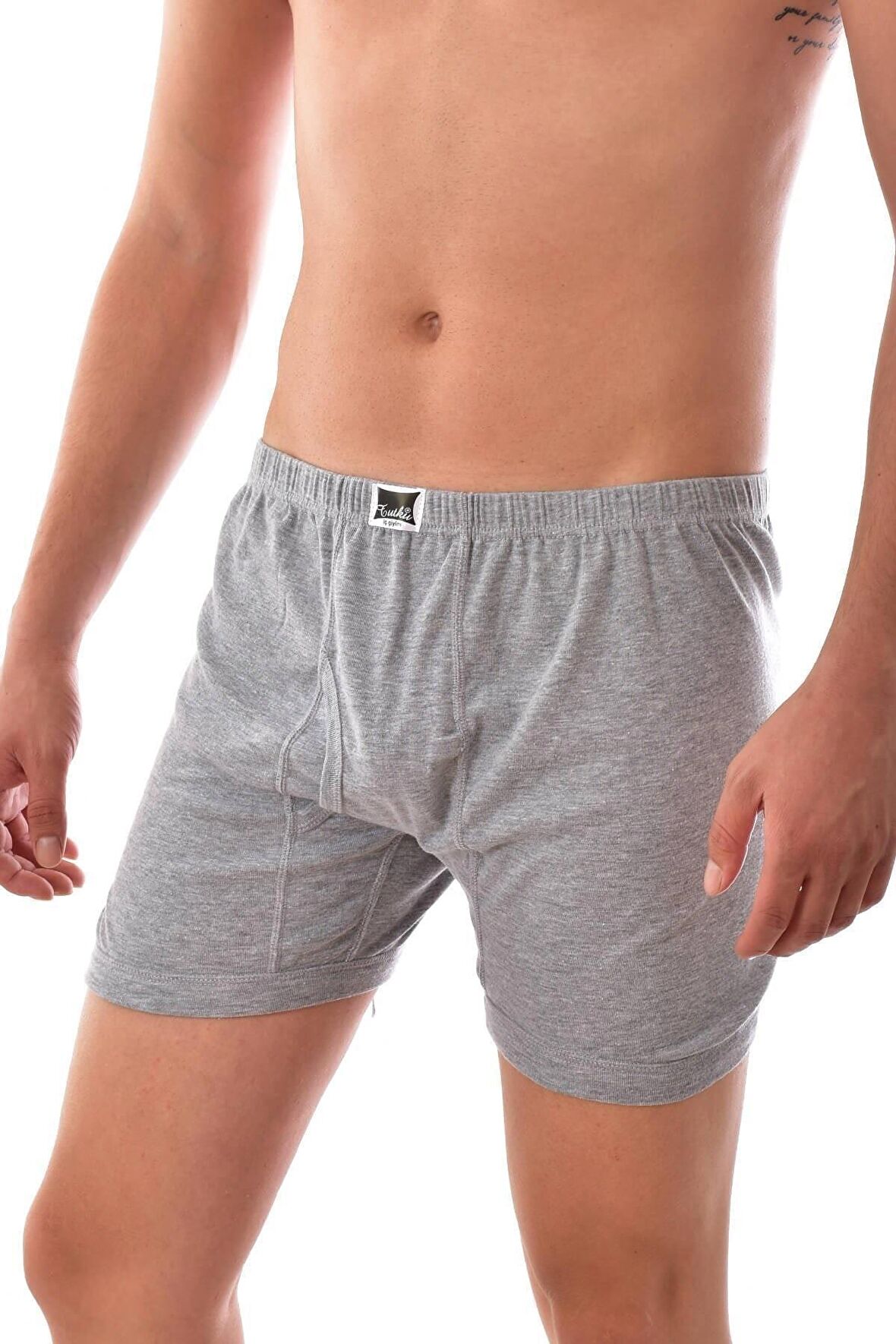 Erkek Gri 12 Adet Tutku Paçalı Boxer Gri 0111