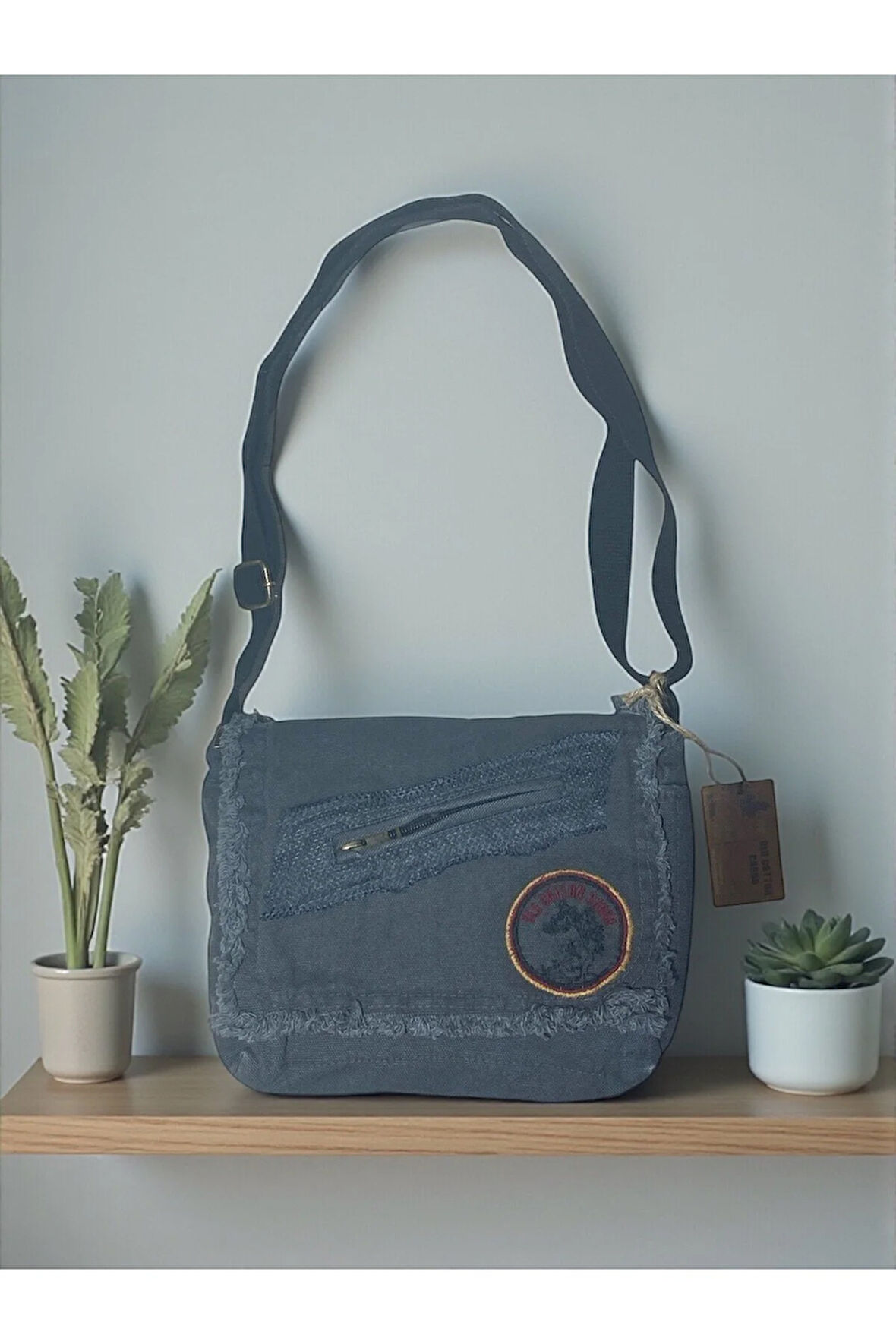 Vintage Küçük Salaş Unisex Günlük Çapraz Postacı Çantası S boy 26x20cm