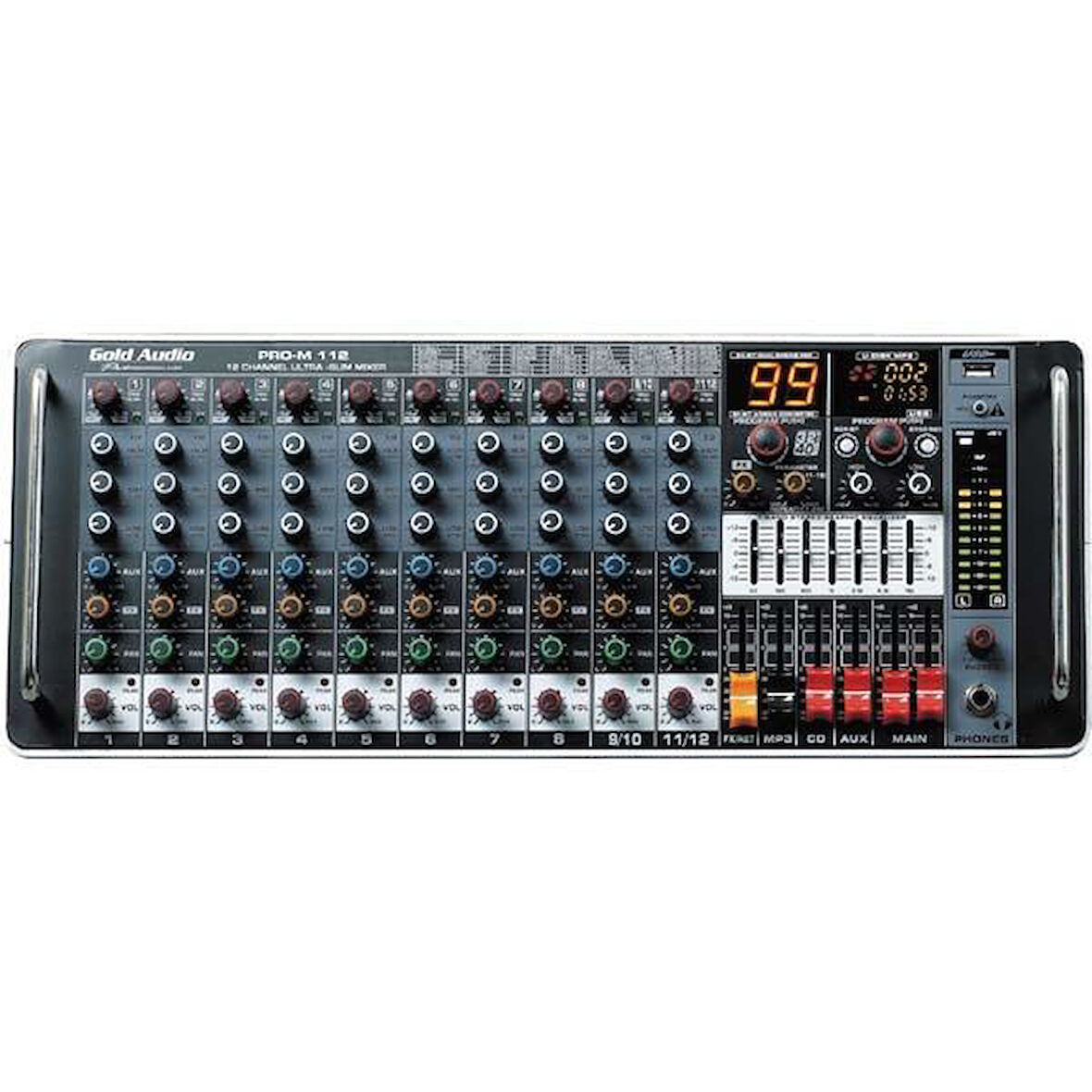 PRO-M 112 12 Kanal Rack Tipi Deck Mikser - Gold Audio