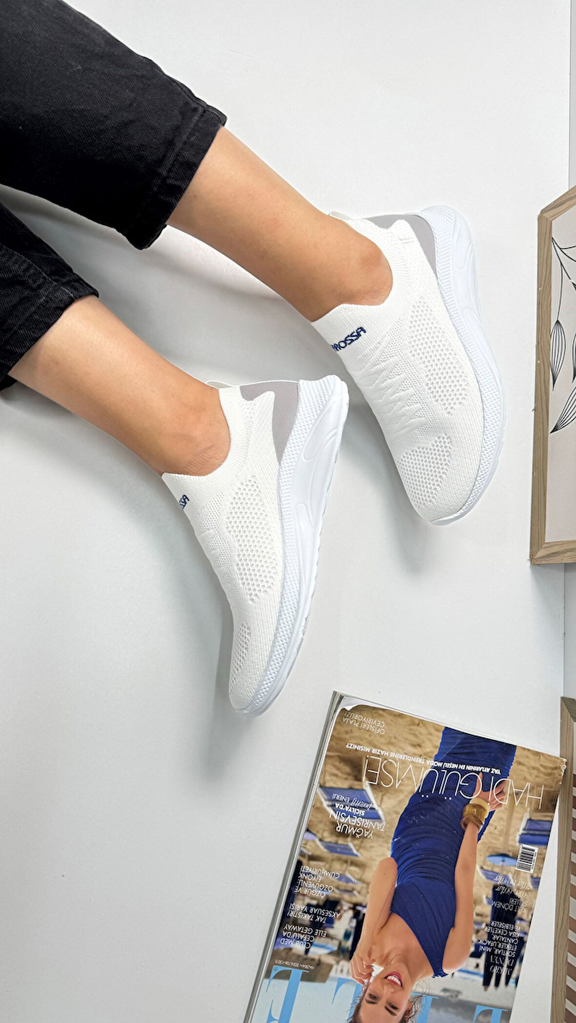 Günlük Unisex Sneaker Slip-On Nefes Alabilen Hafif Yürüyüş Bağcıksız Esnek Spor Ayakkabı 041F