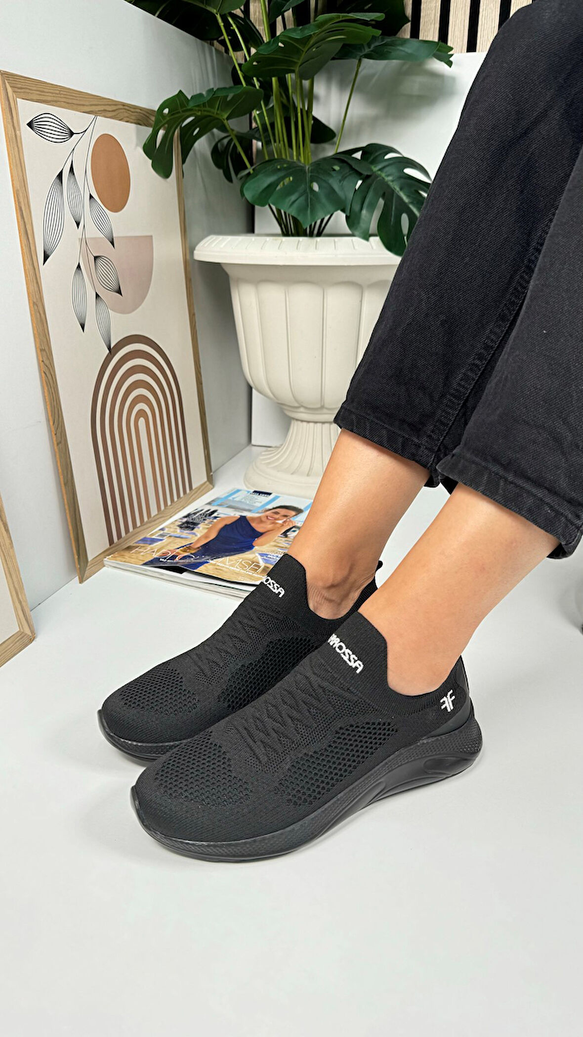 Günlük Unisex Sneaker Slip-On Nefes Alabilen Hafif Yürüyüş Bağcıksız Esnek Spor Ayakkabı 041F