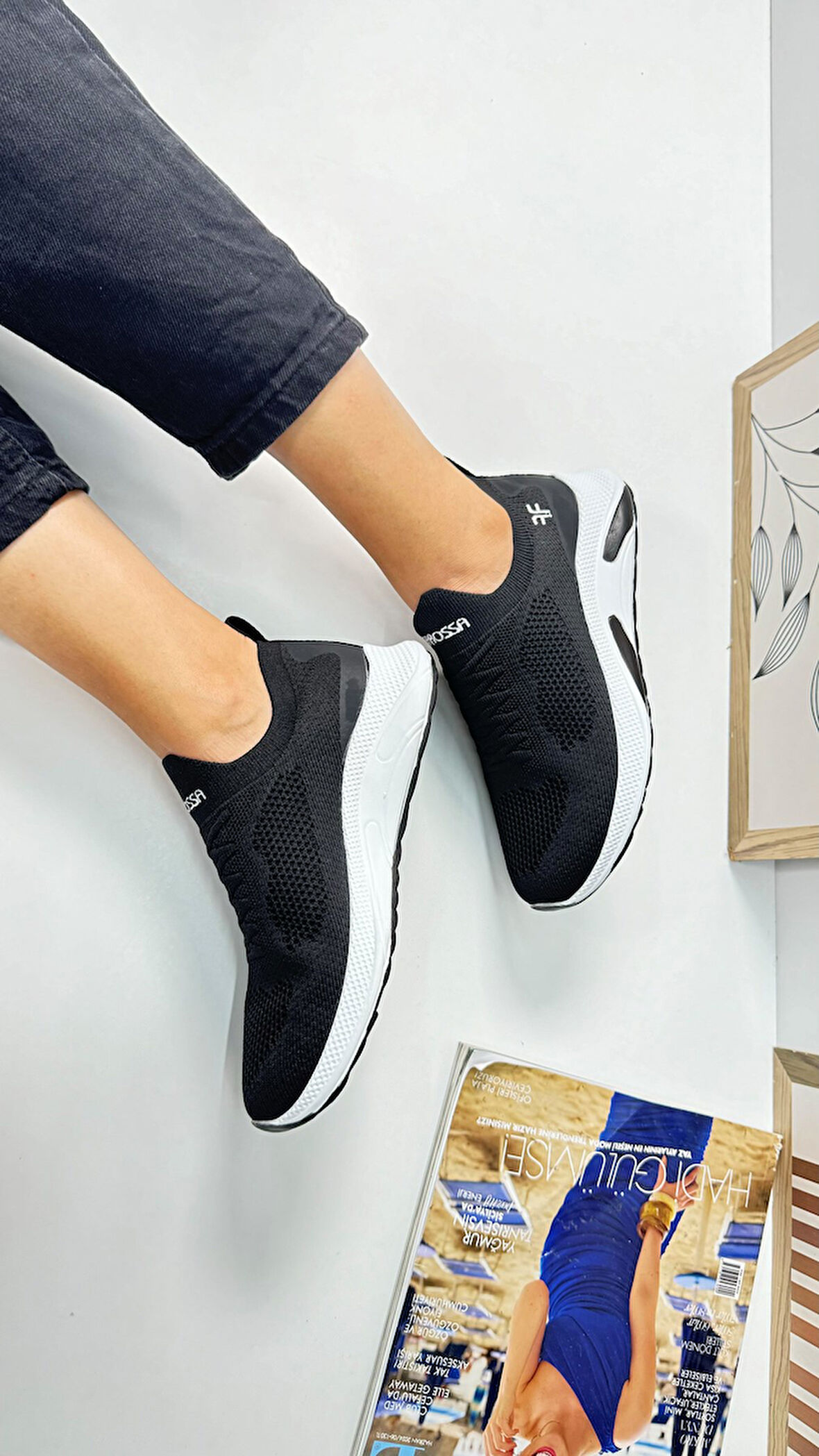 Günlük Unisex Sneaker Slip-On Nefes Alabilen Hafif Yürüyüş Bağcıksız Esnek Spor Ayakkabı 041F