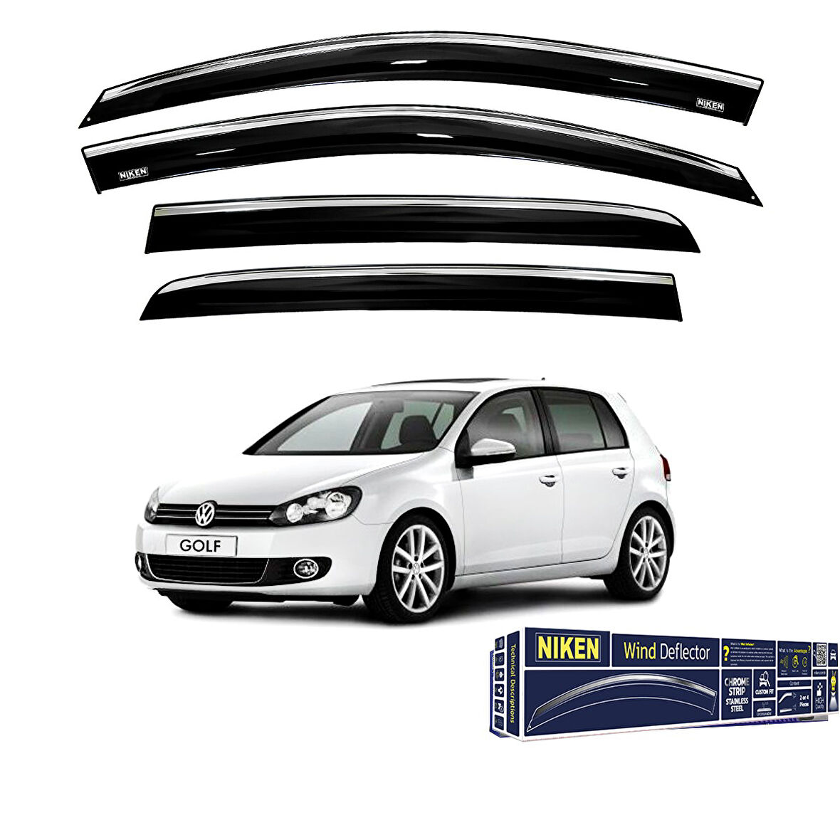 GOLF 6 ARACA ÖZEL NİKEN KROMLU CAM RÜZGARLIĞI 2009 2010 2011 2012 2013 2014 2015 2016