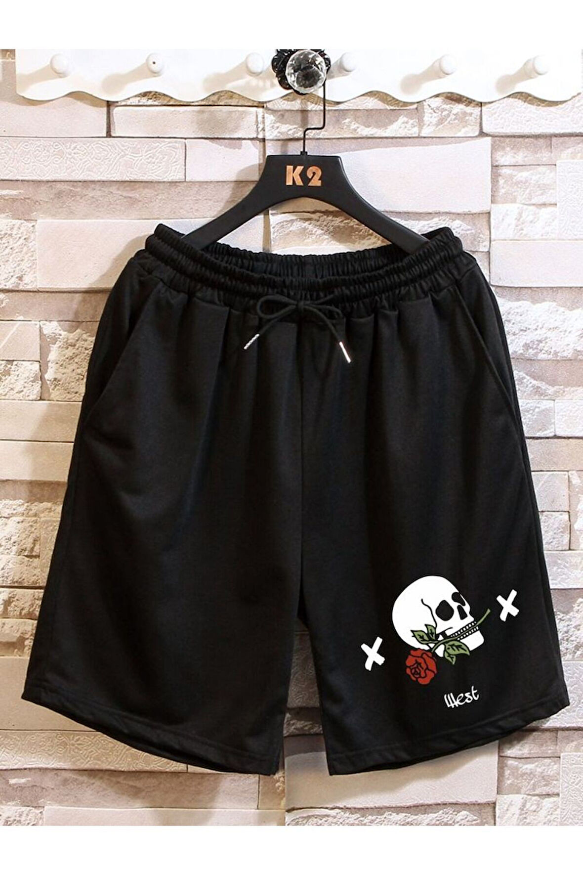 Siyah Erkek Regular Fit Cepli Şort