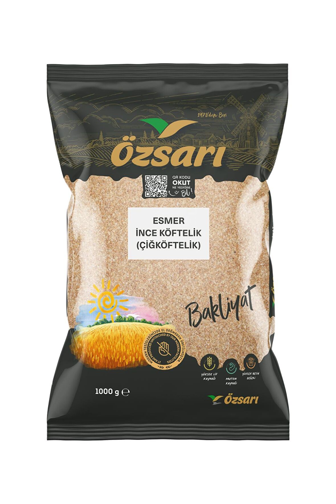 Esmer İnce Çiğ Köftelik Bulgur 1 kg