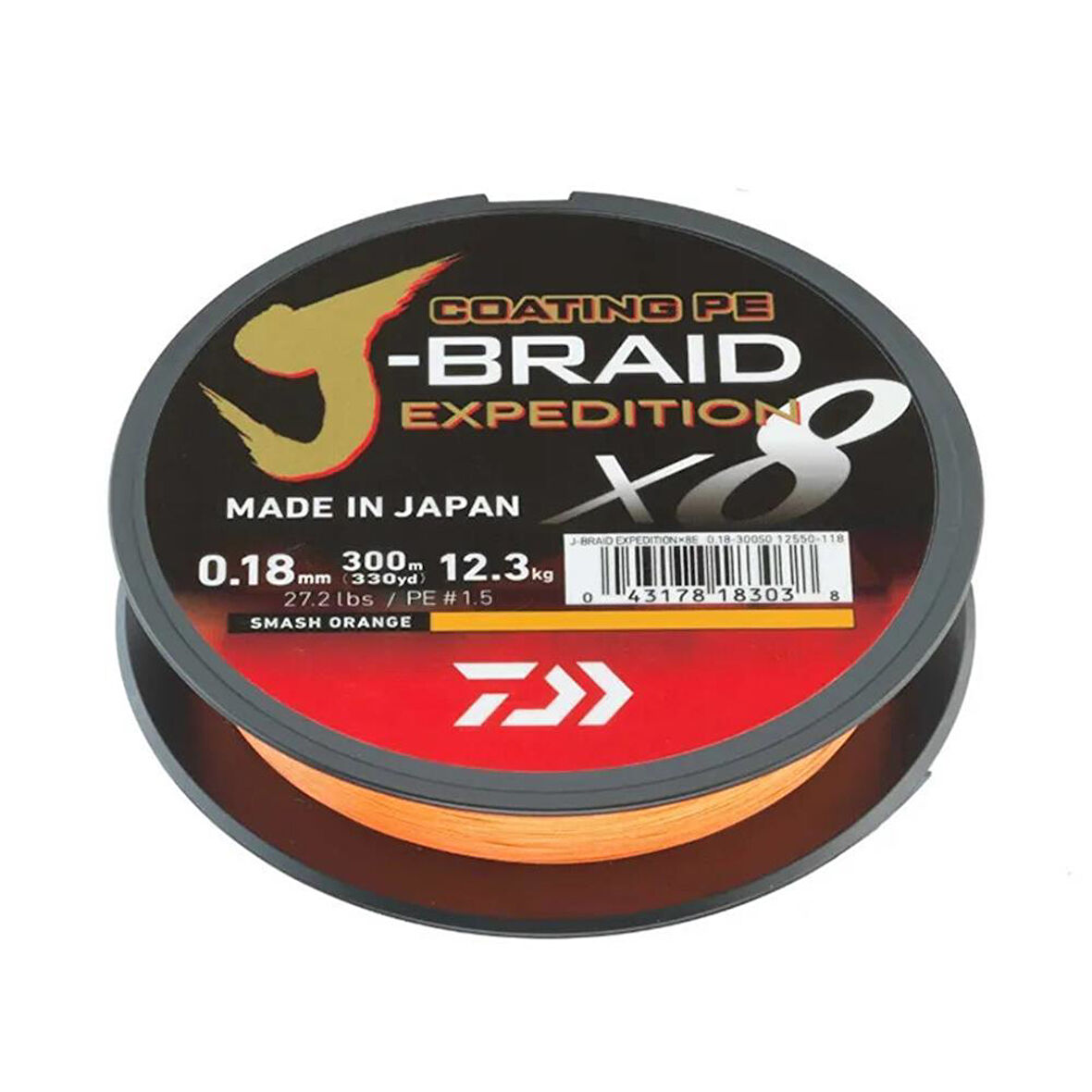 Daiwa J-Braid Expedition x8 İp Misina 150mt 0,13 MM-Smash Orange-150 MT-0,13 MM-0,13 MM