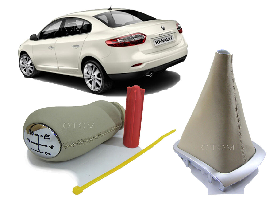 Renault Fluence Bej Vites Körüğü ve Vites Topuzu Takımı (Krem)