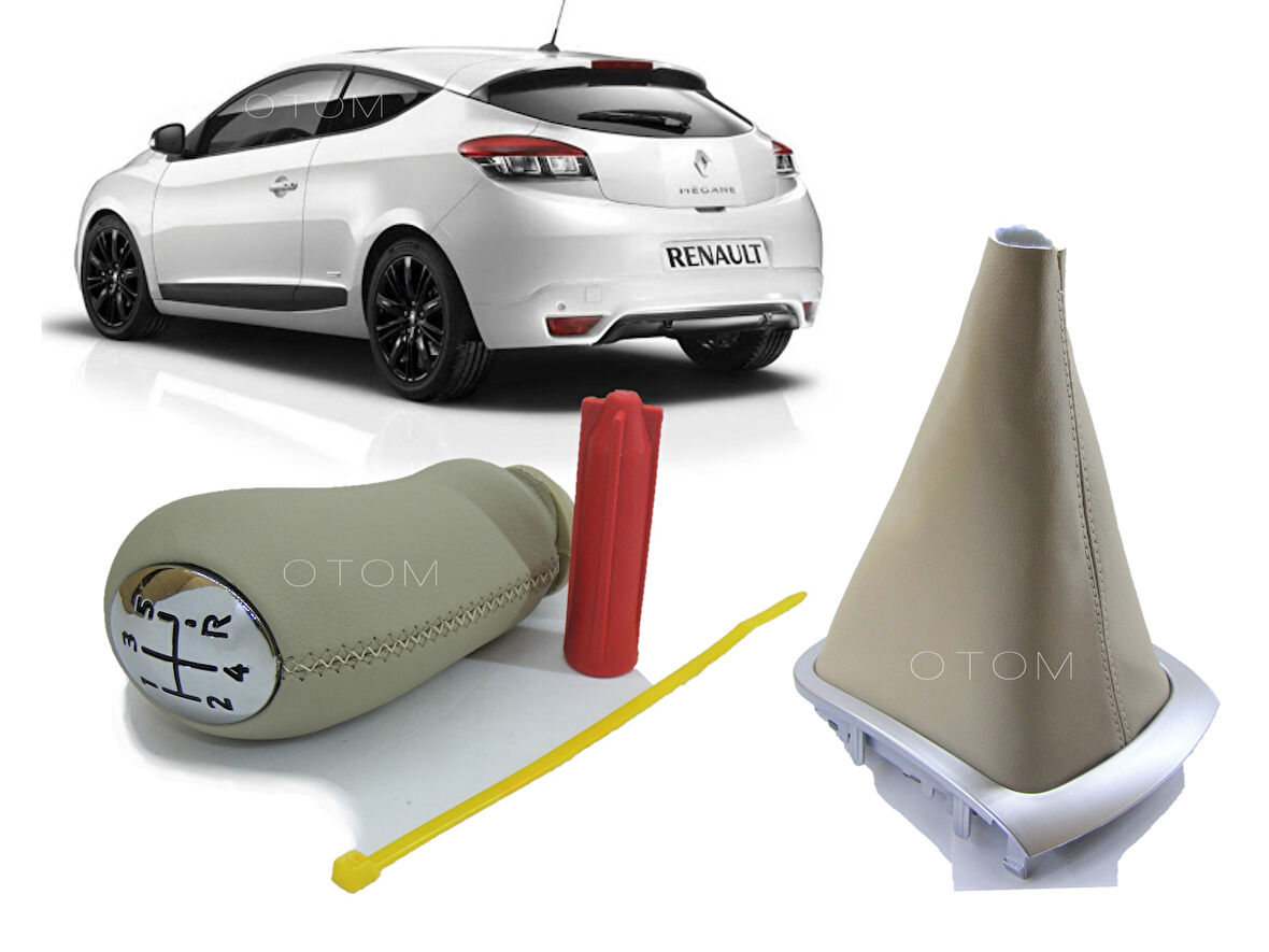 Renault Megane 3 Bej Vites Körüğü ve Vites Topuzu Takımı (Krem)